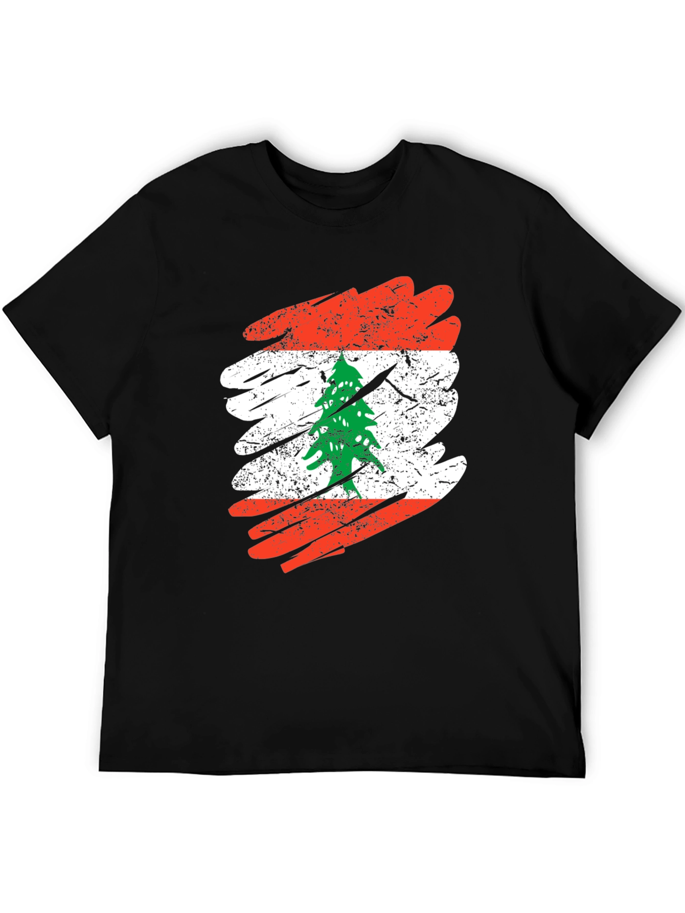 Lebanon Flag T-Shirt Distressed Cedar Tree Lebanese Pride