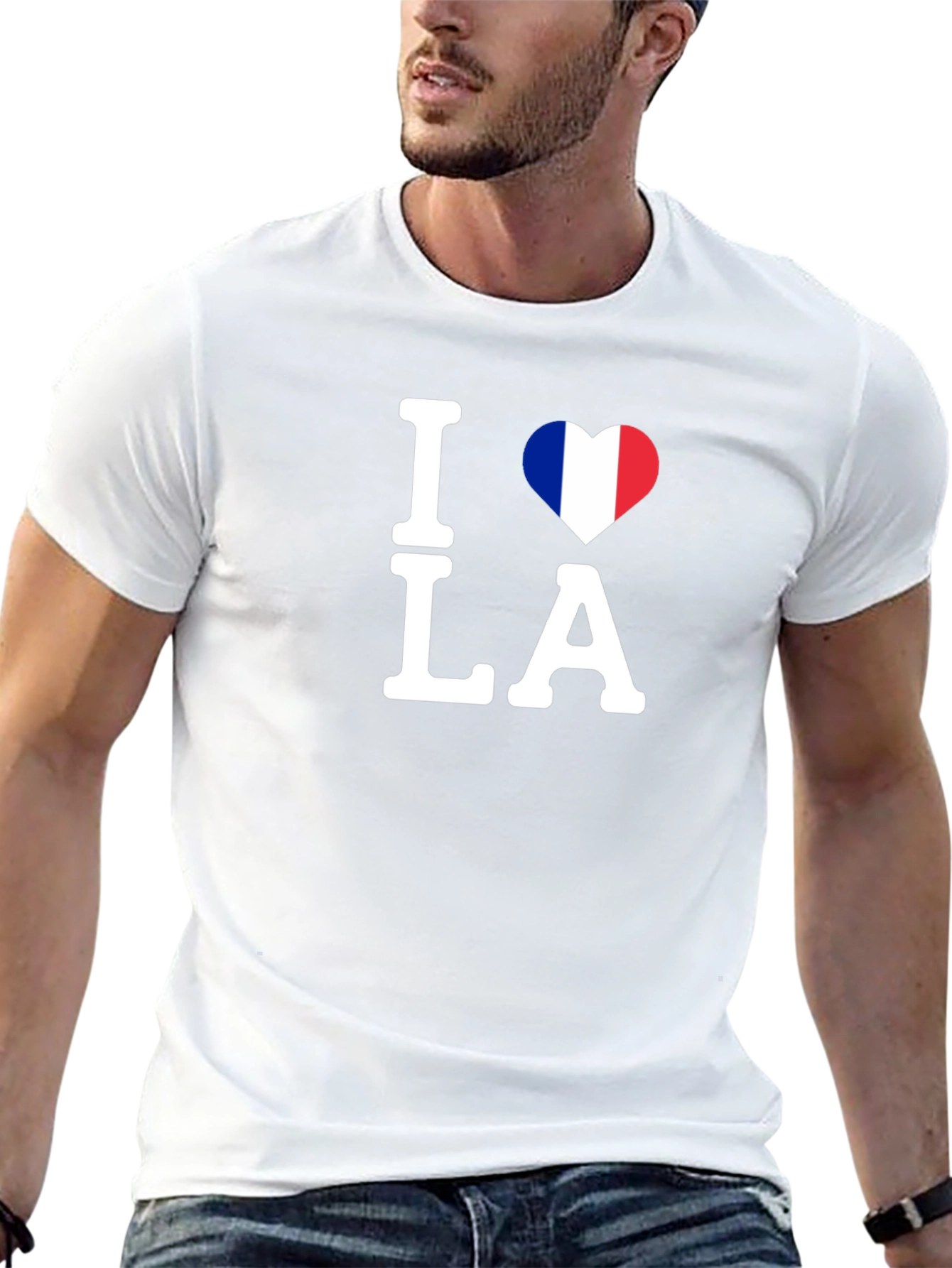 I Heart LA France Flag Graphic T-Shirt