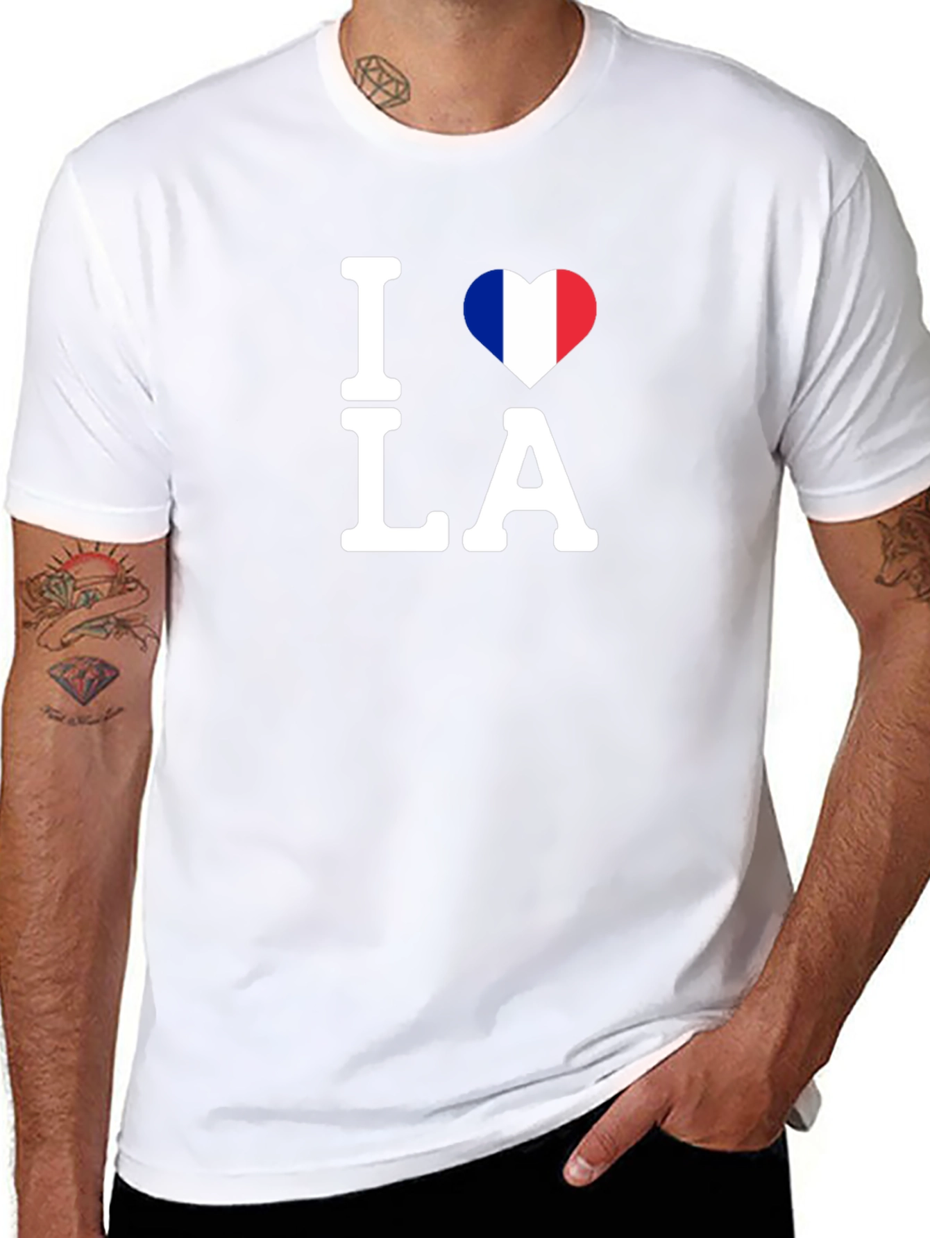 I Heart LA France Flag Graphic T-Shirt