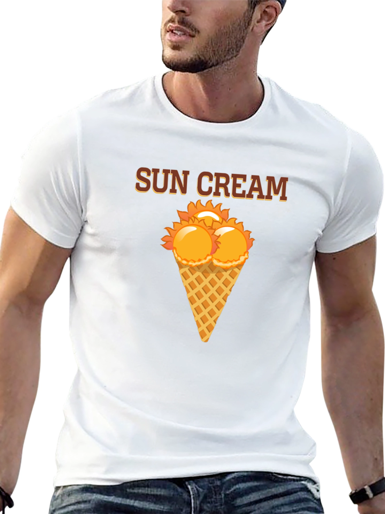 Sun Cream Graphic T-Shirt - Novelty Summer Tee