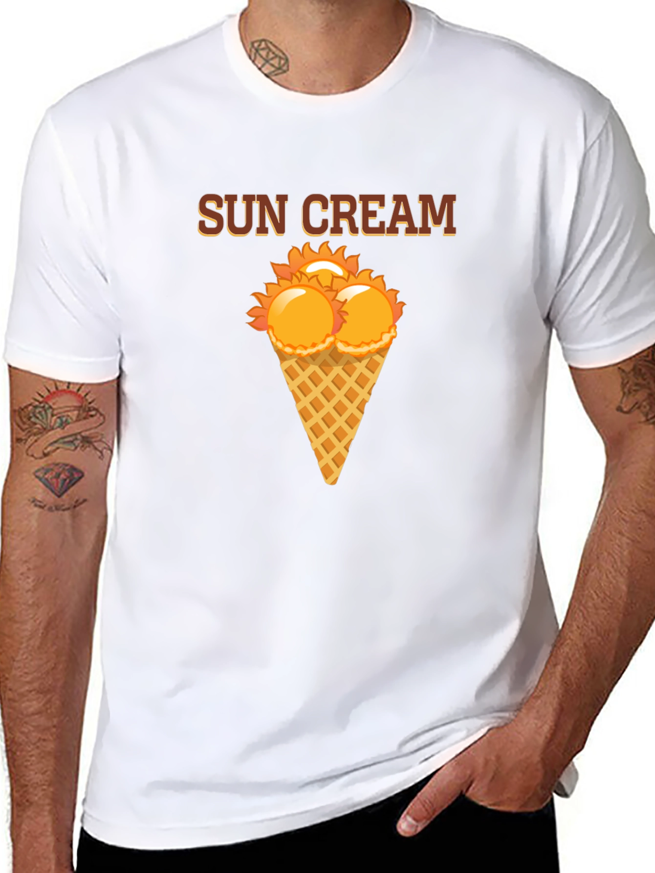 Sun Cream Graphic T-Shirt - Novelty Summer Tee