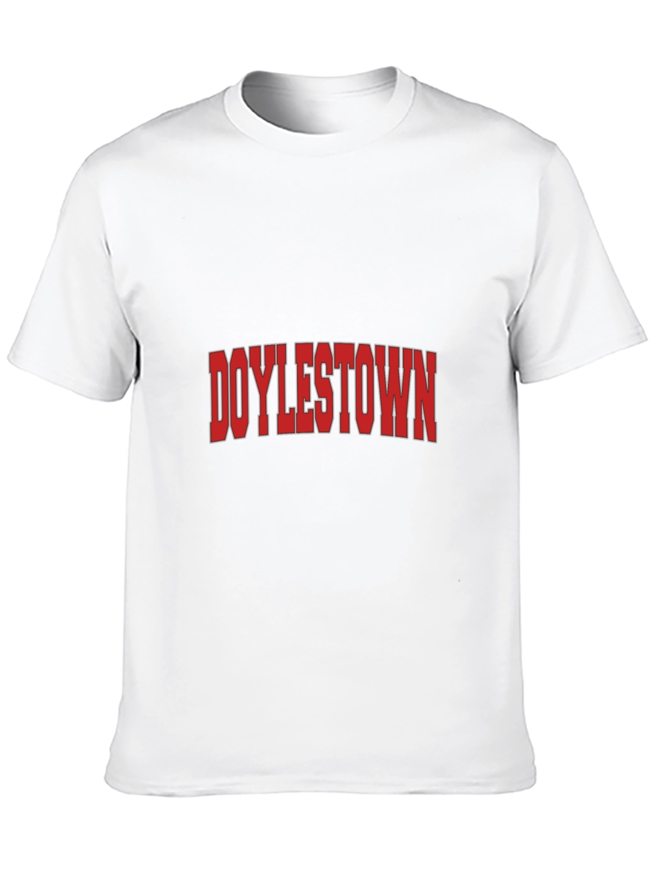 Doylestown Graphic Tee - Bold Red Text on Black