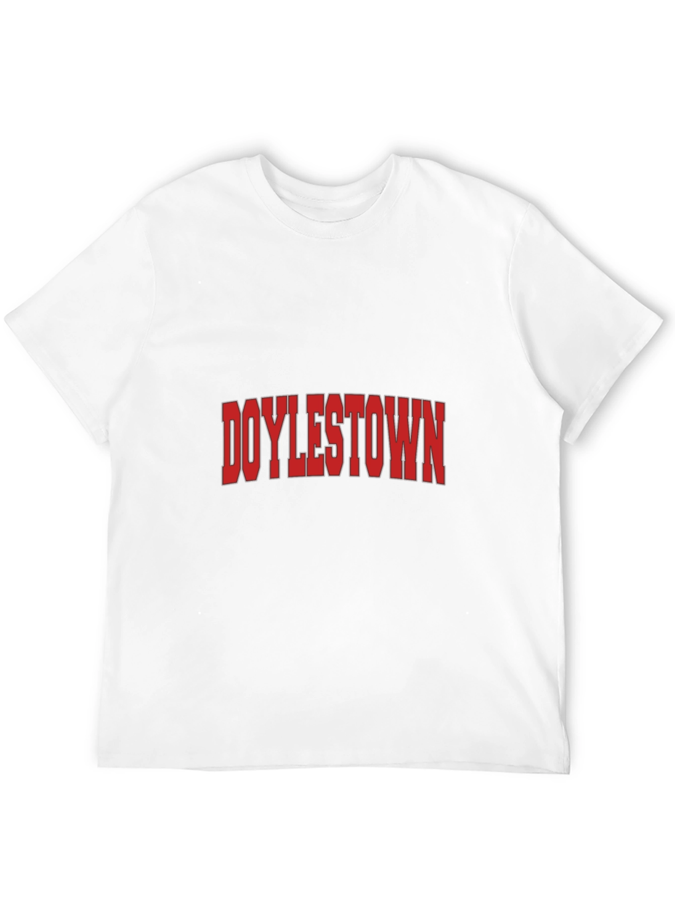 Doylestown Graphic Tee - Bold Red Text on Black