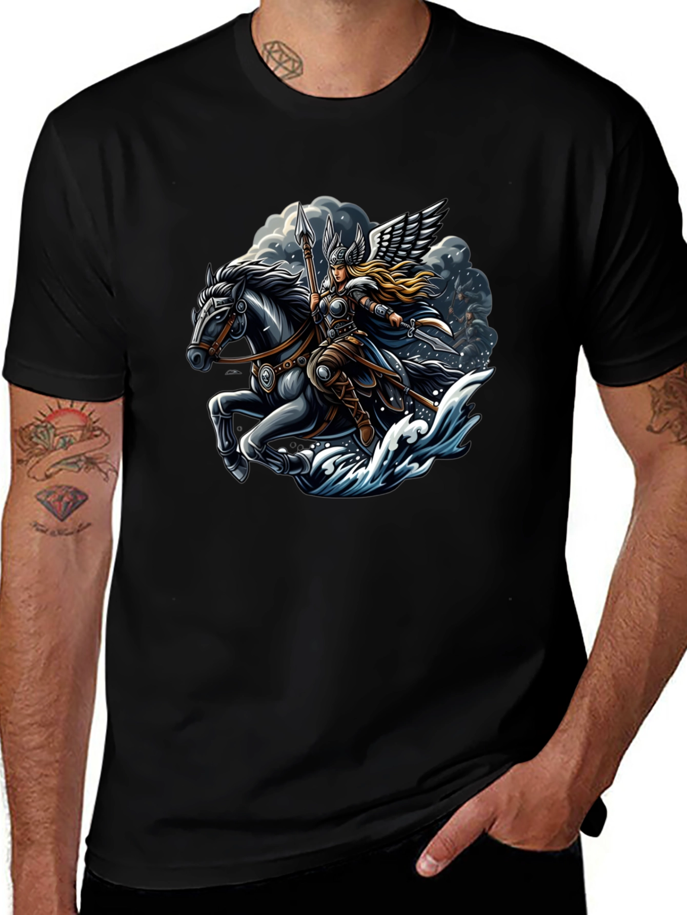 Valkyrie Horse Rider Graphic T-Shirt