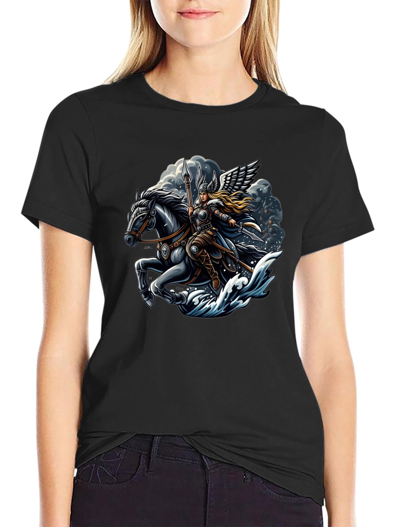 Valkyrie Horse Rider Graphic T-Shirt