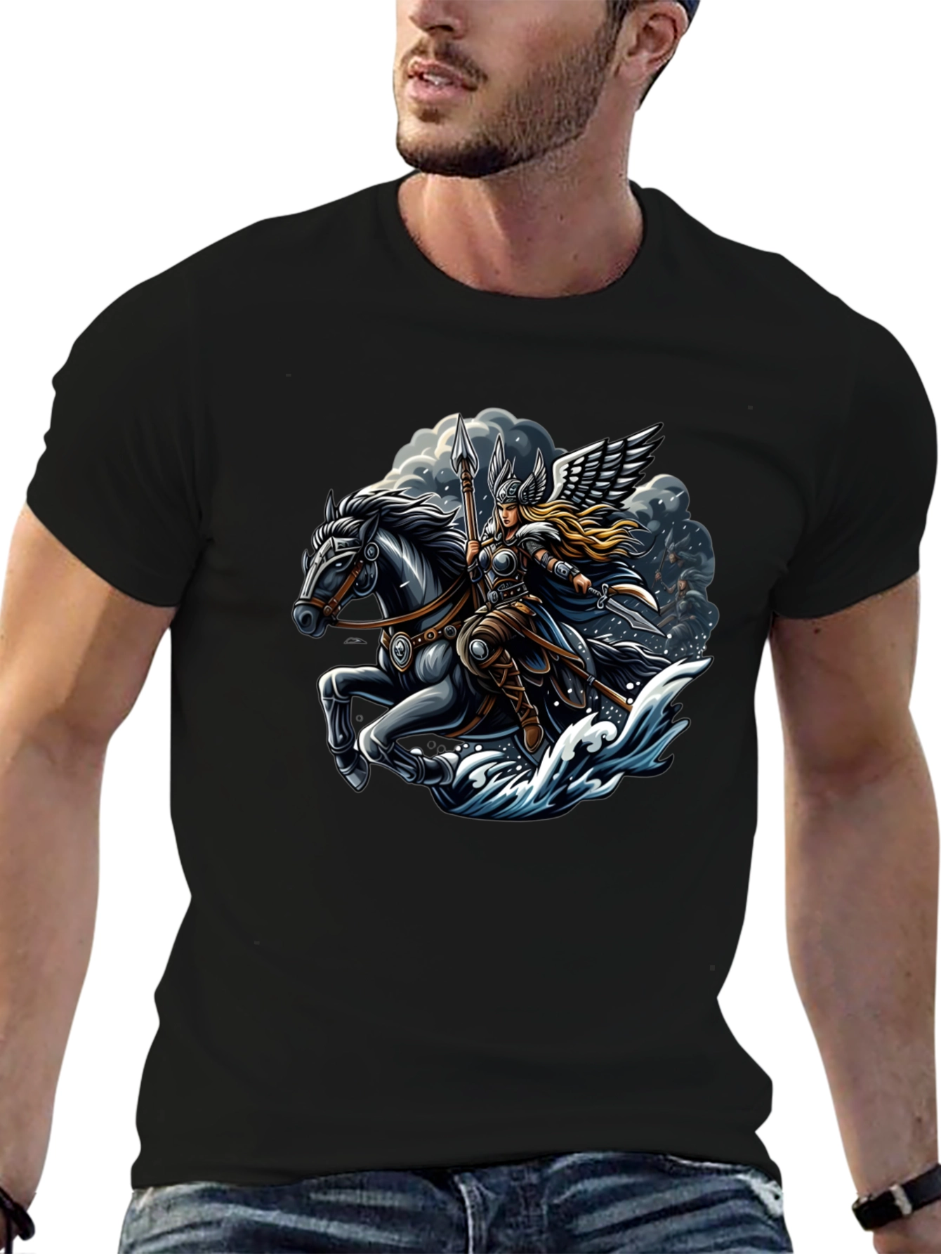 Valkyrie Horse Rider Graphic T-Shirt