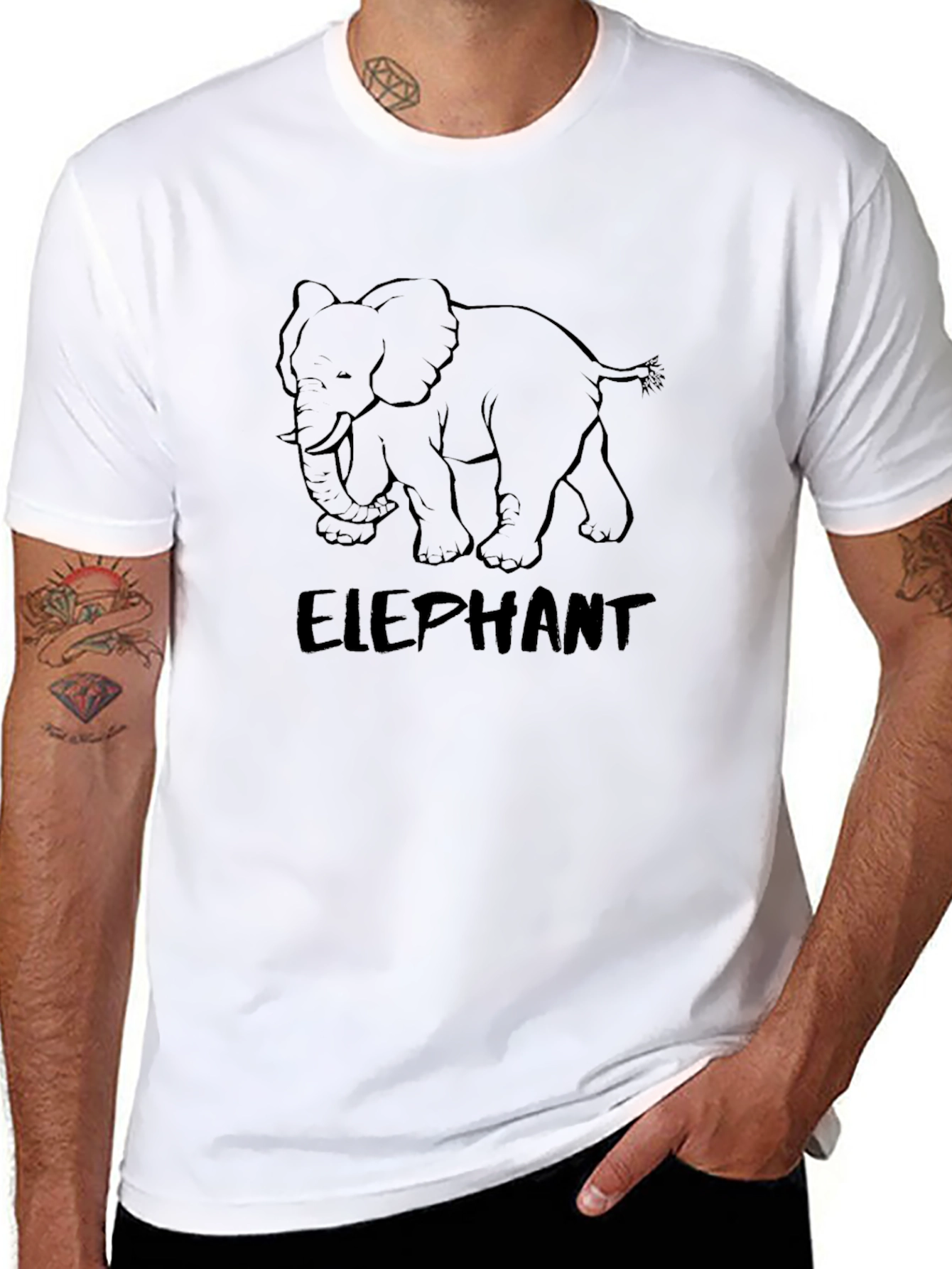 Black Elephant Graphic T-Shirt - Unisex Casual Tee