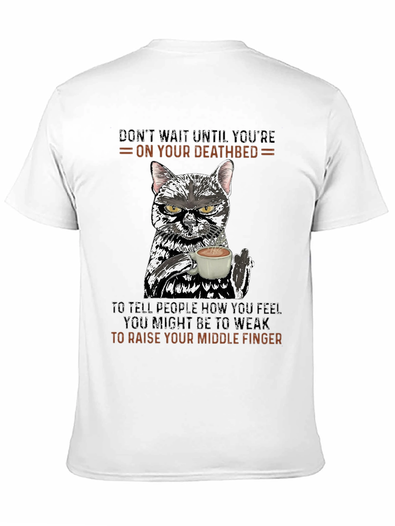 Funny Cat Middle Finger Graphic T-Shirt