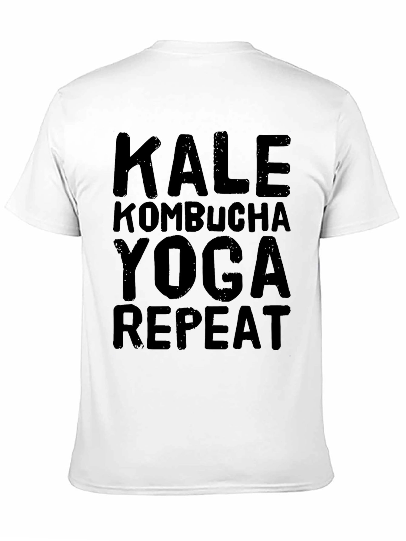 Kale Kombucha Yoga Repeat Black Graphic T-Shirt