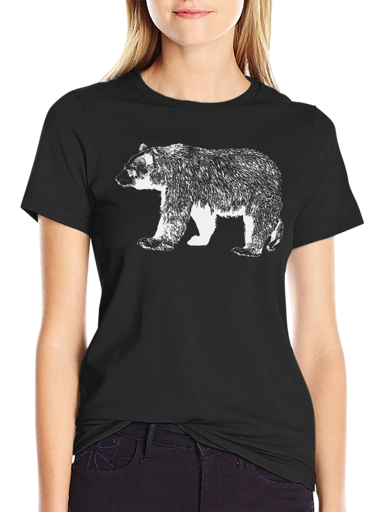 Cool Bear Graphic Black T-Shirt for Men