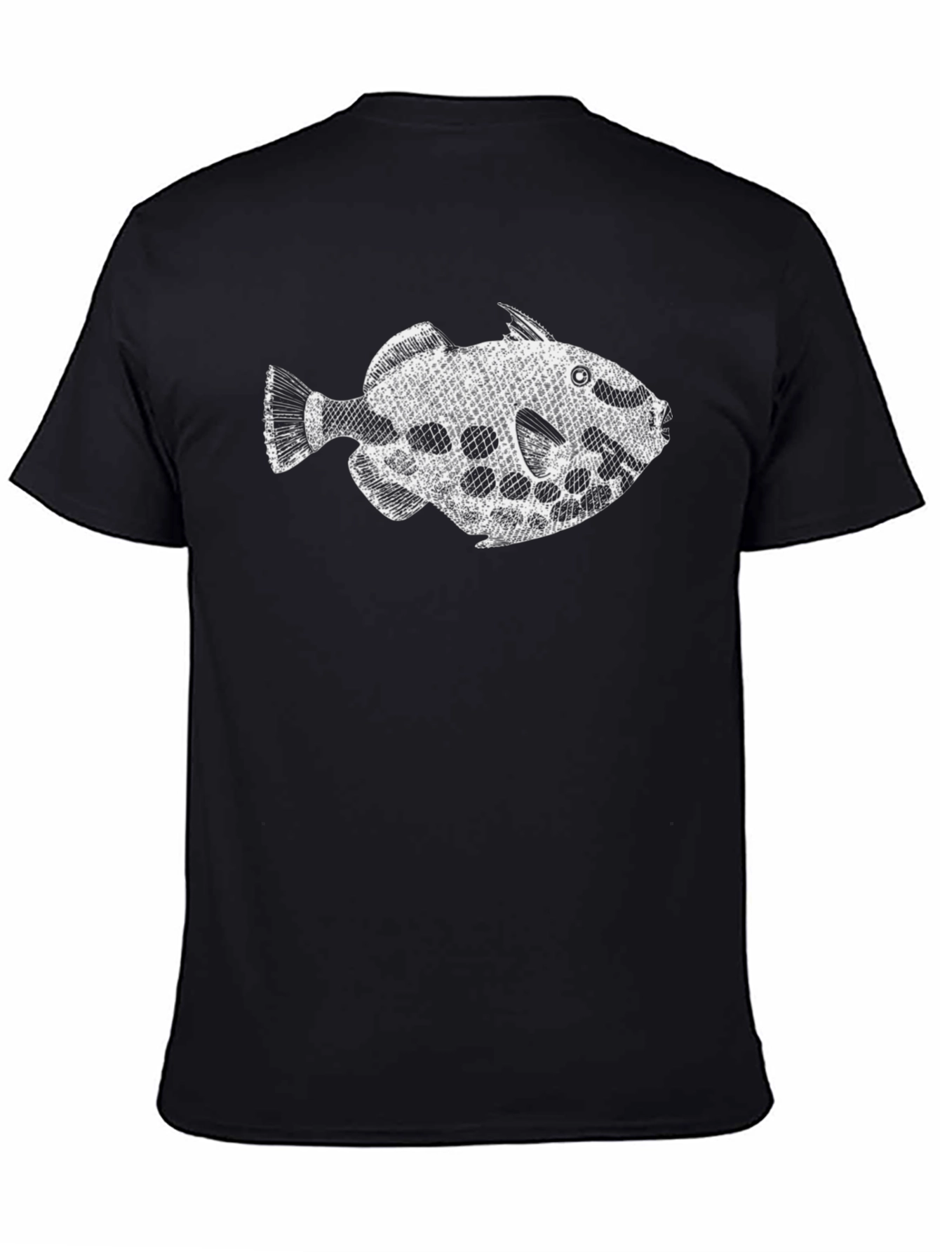 Fish Graphic Black Cotton Tee - Stylish Casual Wear