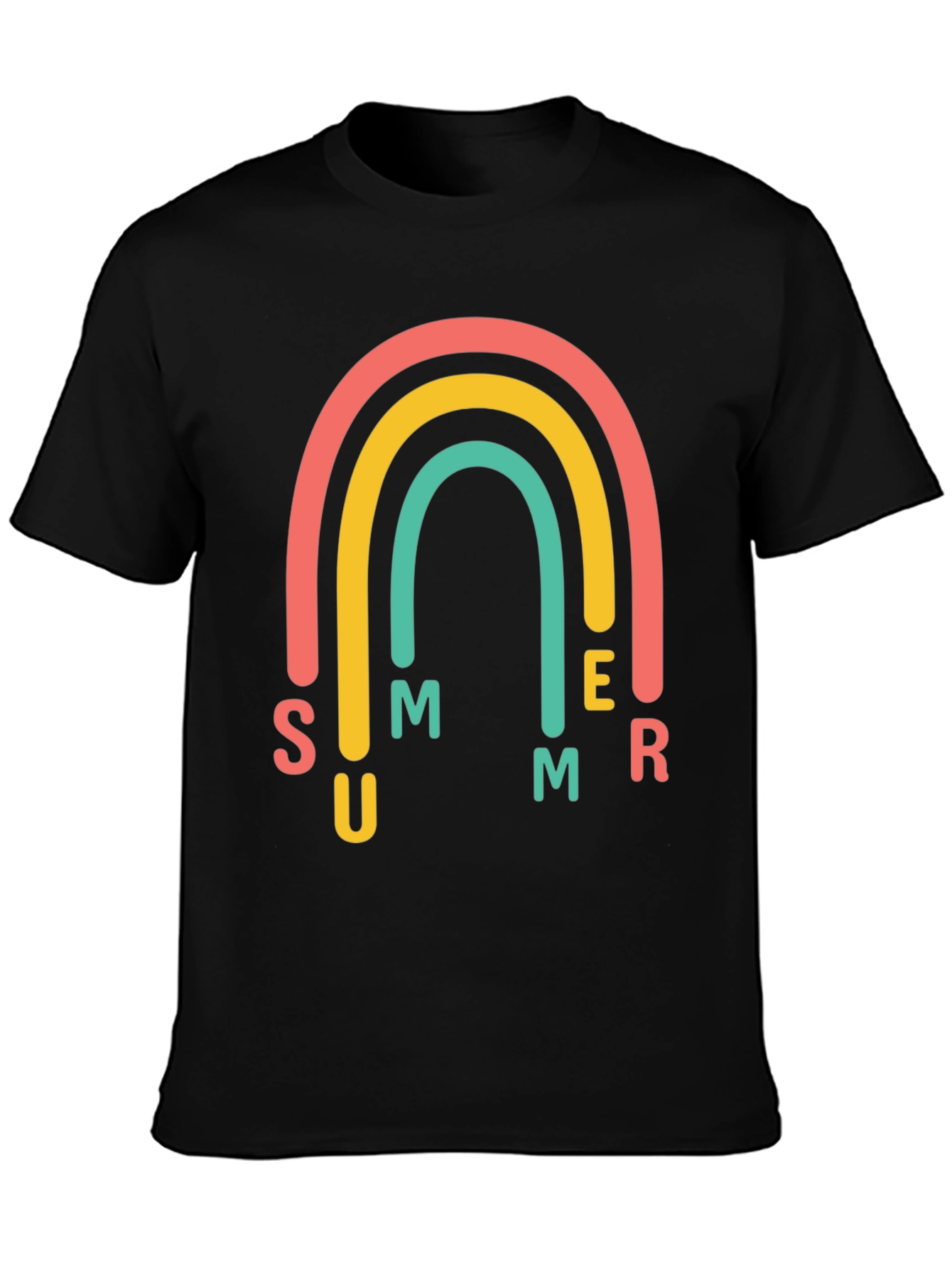 Summer Rainbow Graphic Tee - Casual Comfort