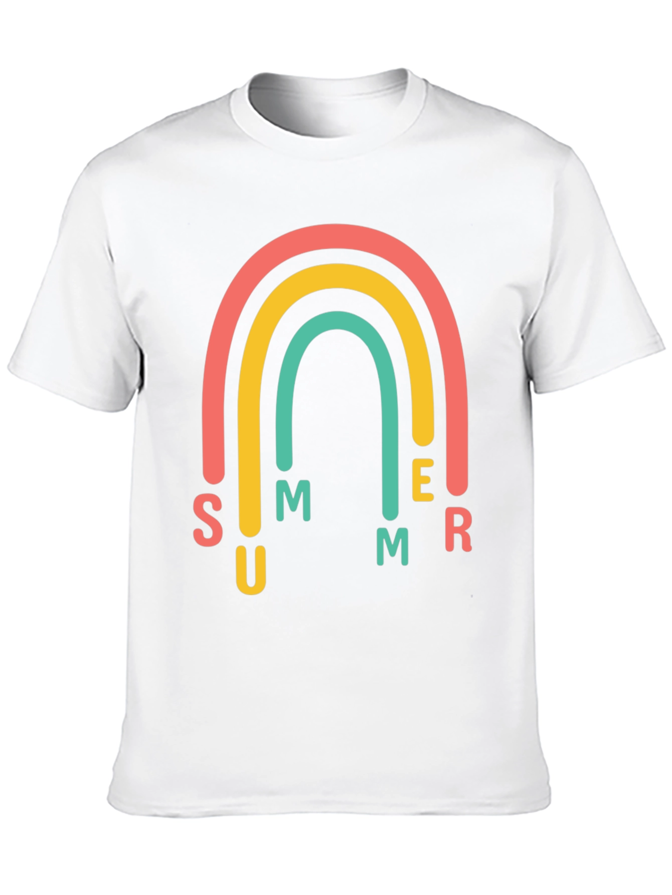 Summer Rainbow Graphic Tee - Casual Comfort