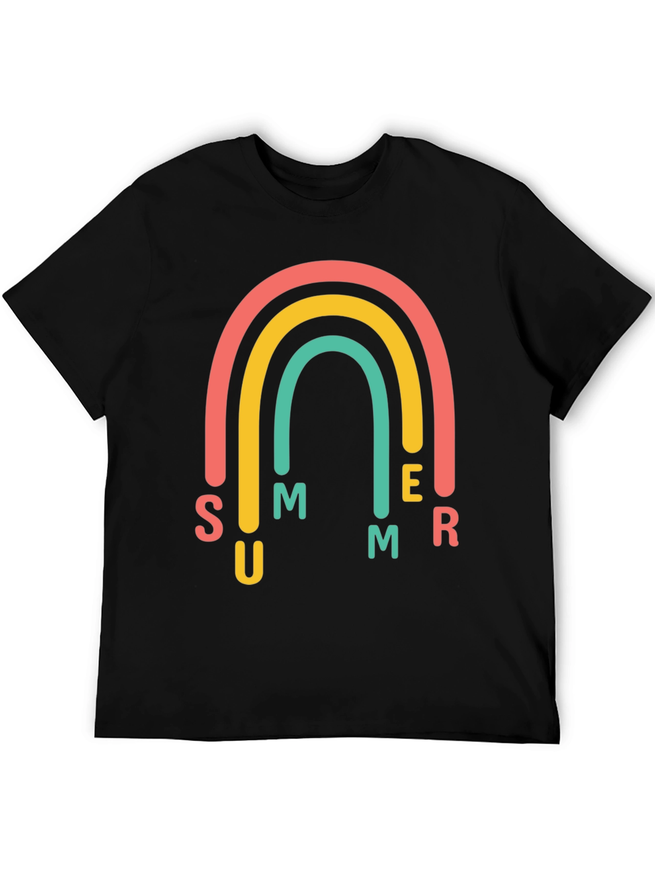 Summer Rainbow Graphic Tee - Casual Comfort
