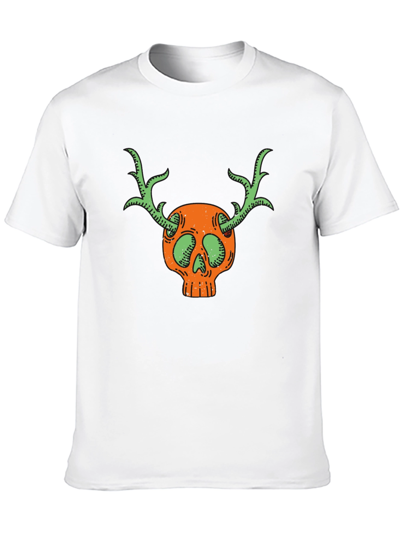 Skull & Antlers Graphic Black T-Shirt
