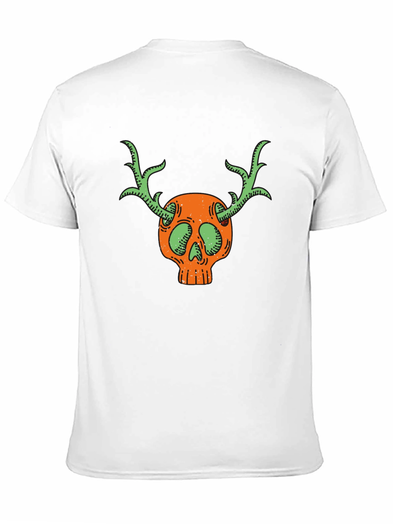 Skull & Antlers Graphic Black T-Shirt