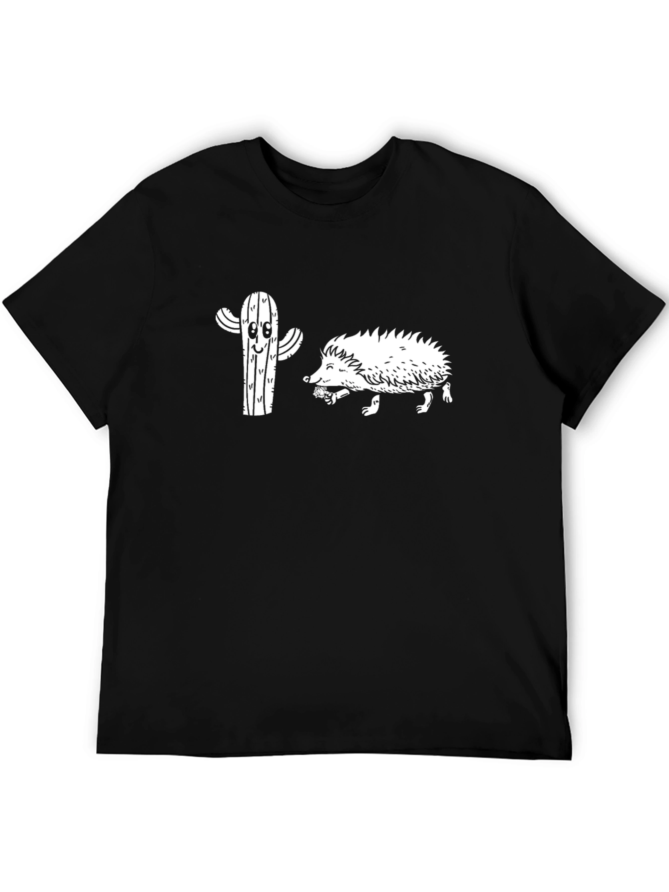 Cactus & Hedgehog Black T-Shirt