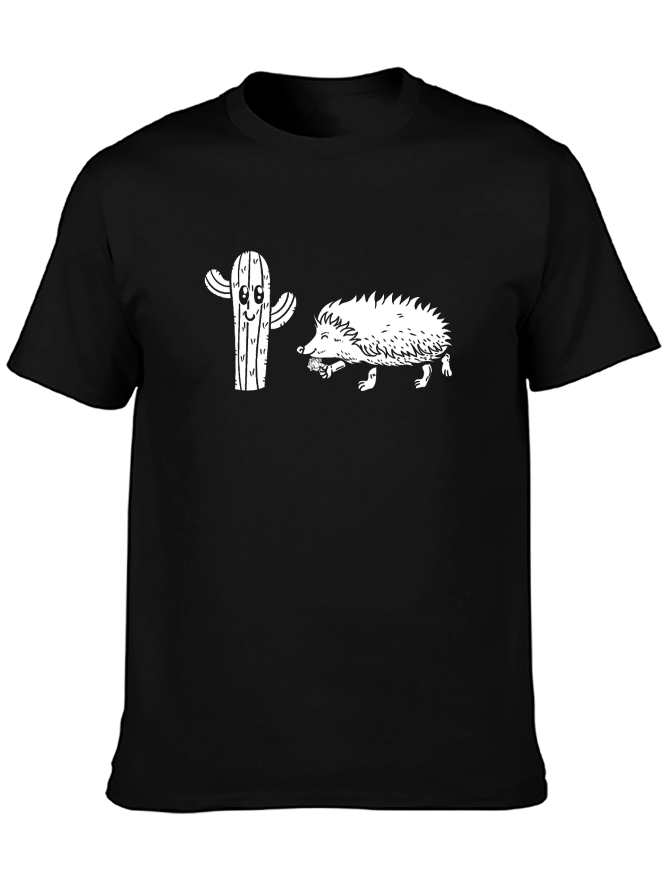 Cactus & Hedgehog Black T-Shirt