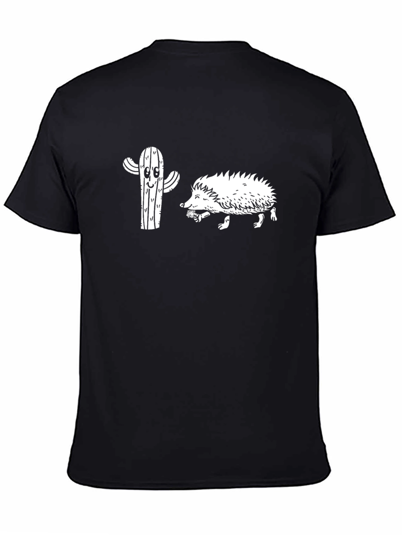 Cactus & Hedgehog Black T-Shirt