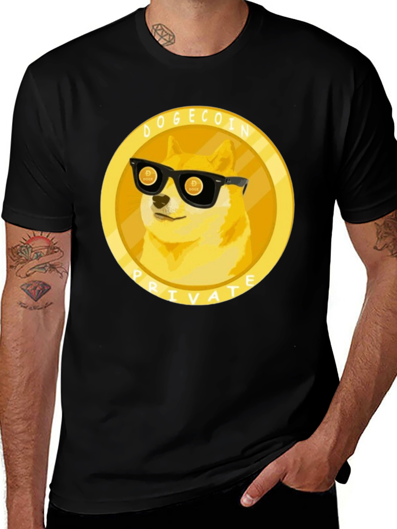 Dogecoin Private T-Shirt - Black Crypto Tee