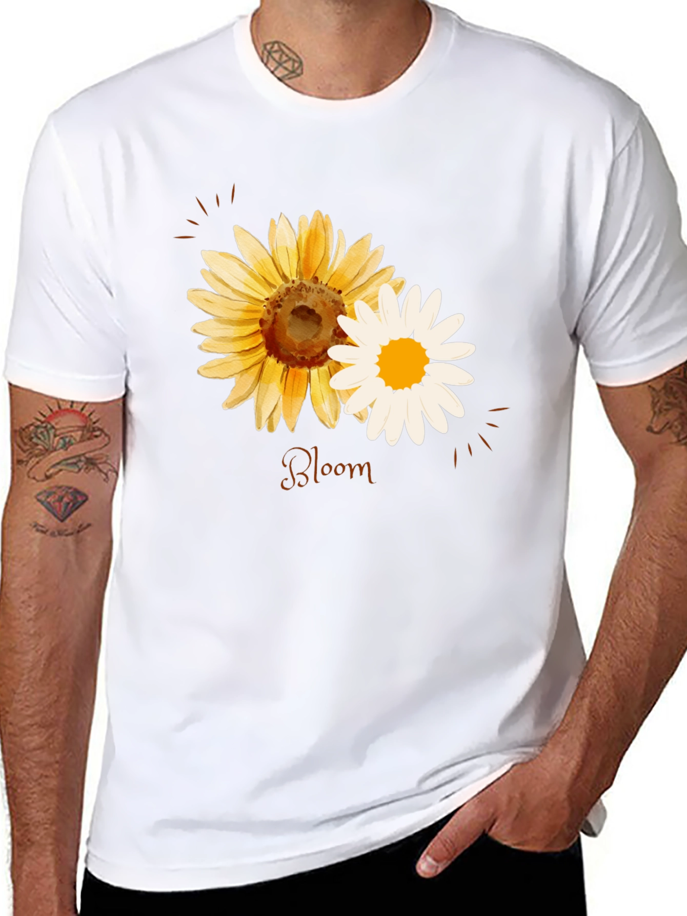 Floral Bloom T-Shirt - Black Cotton Tee