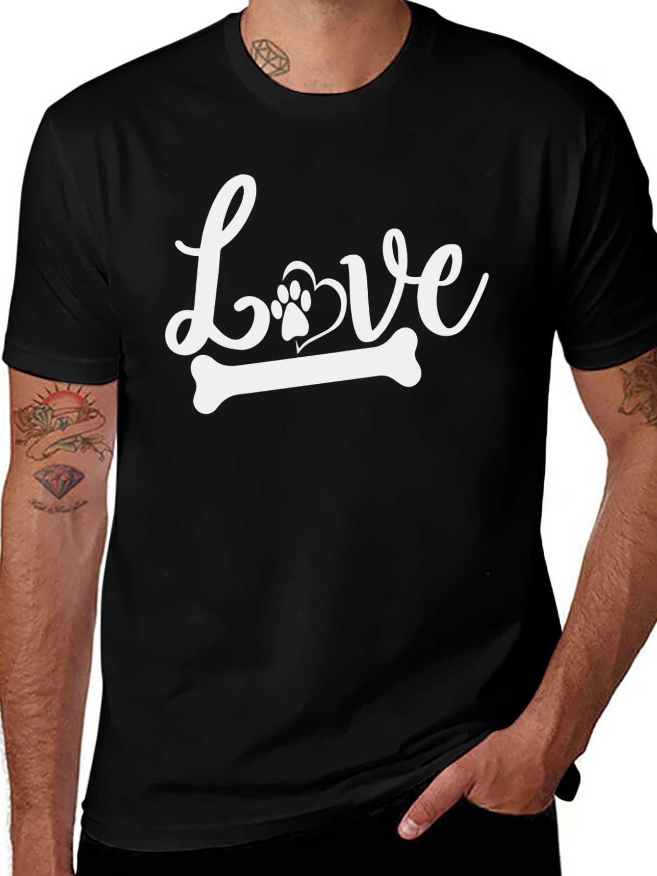 Love Dog Paw Bone Graphic Tee