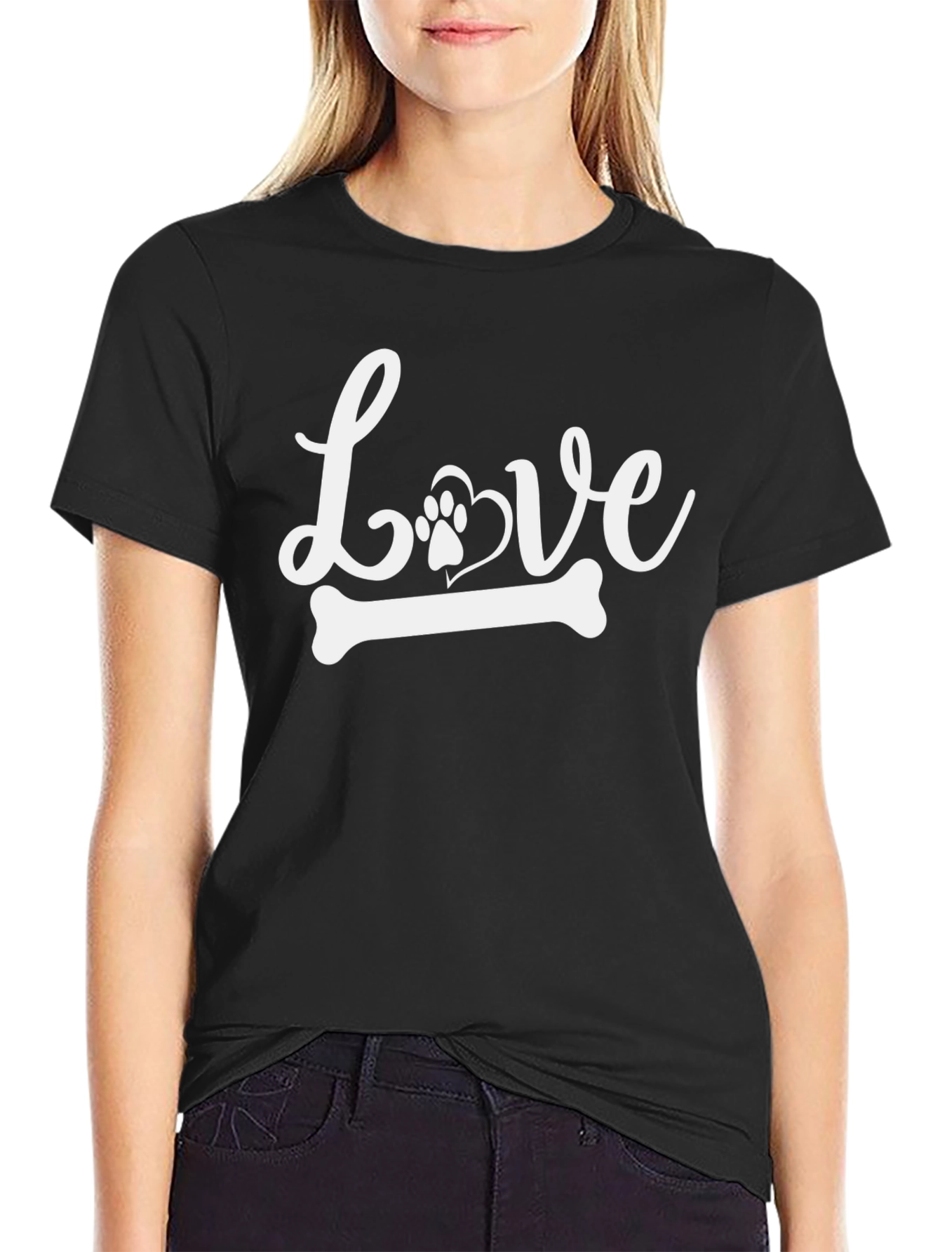Love Dog Paw Bone Graphic Tee