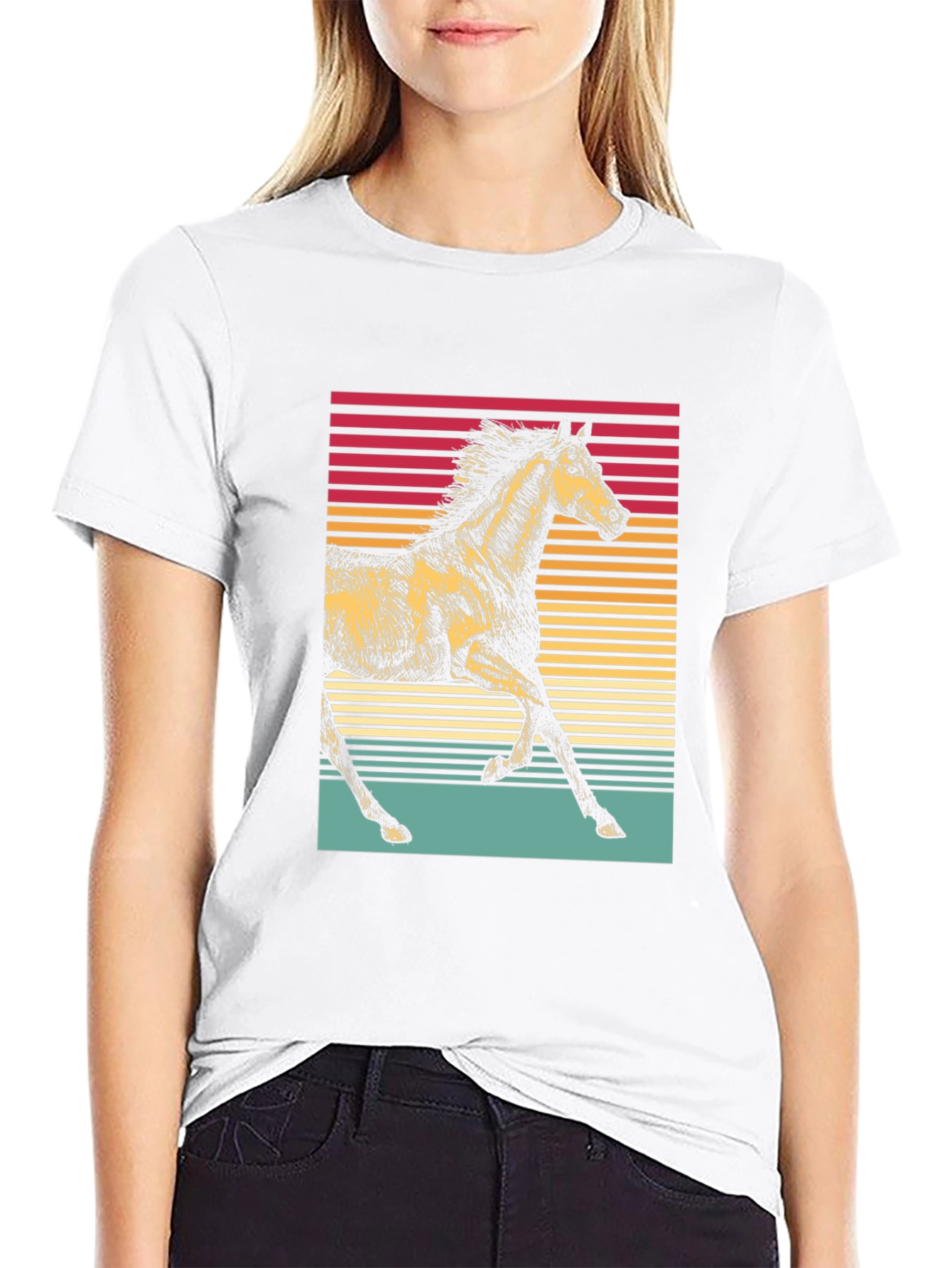 Retro Horse Graphic Tee - Stylish Equestrian Shirt