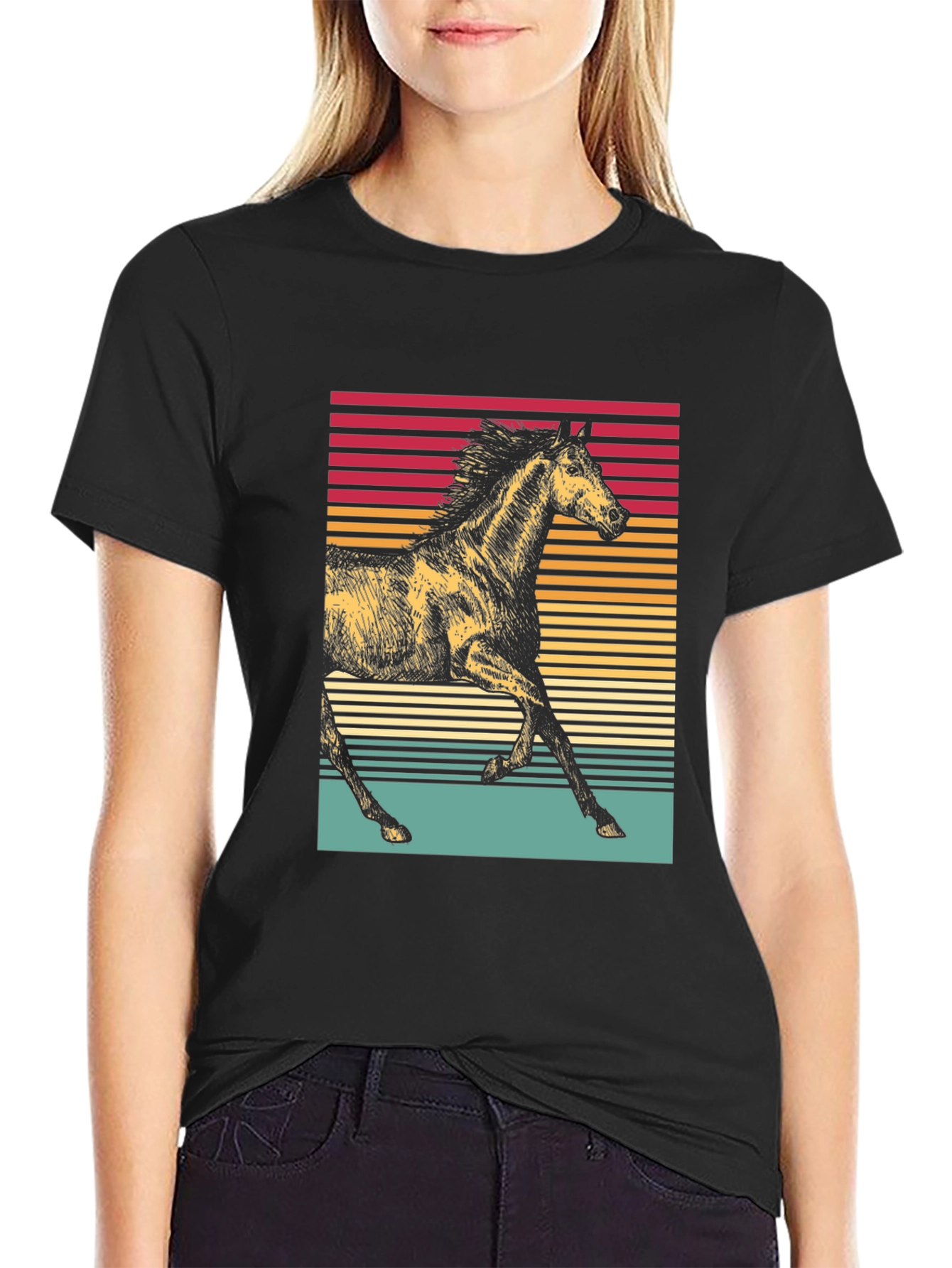 Retro Horse Graphic Tee - Stylish Equestrian Shirt