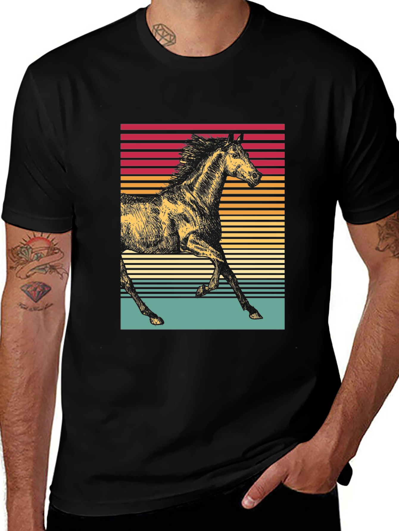 Retro Horse Graphic Tee - Stylish Equestrian Shirt
