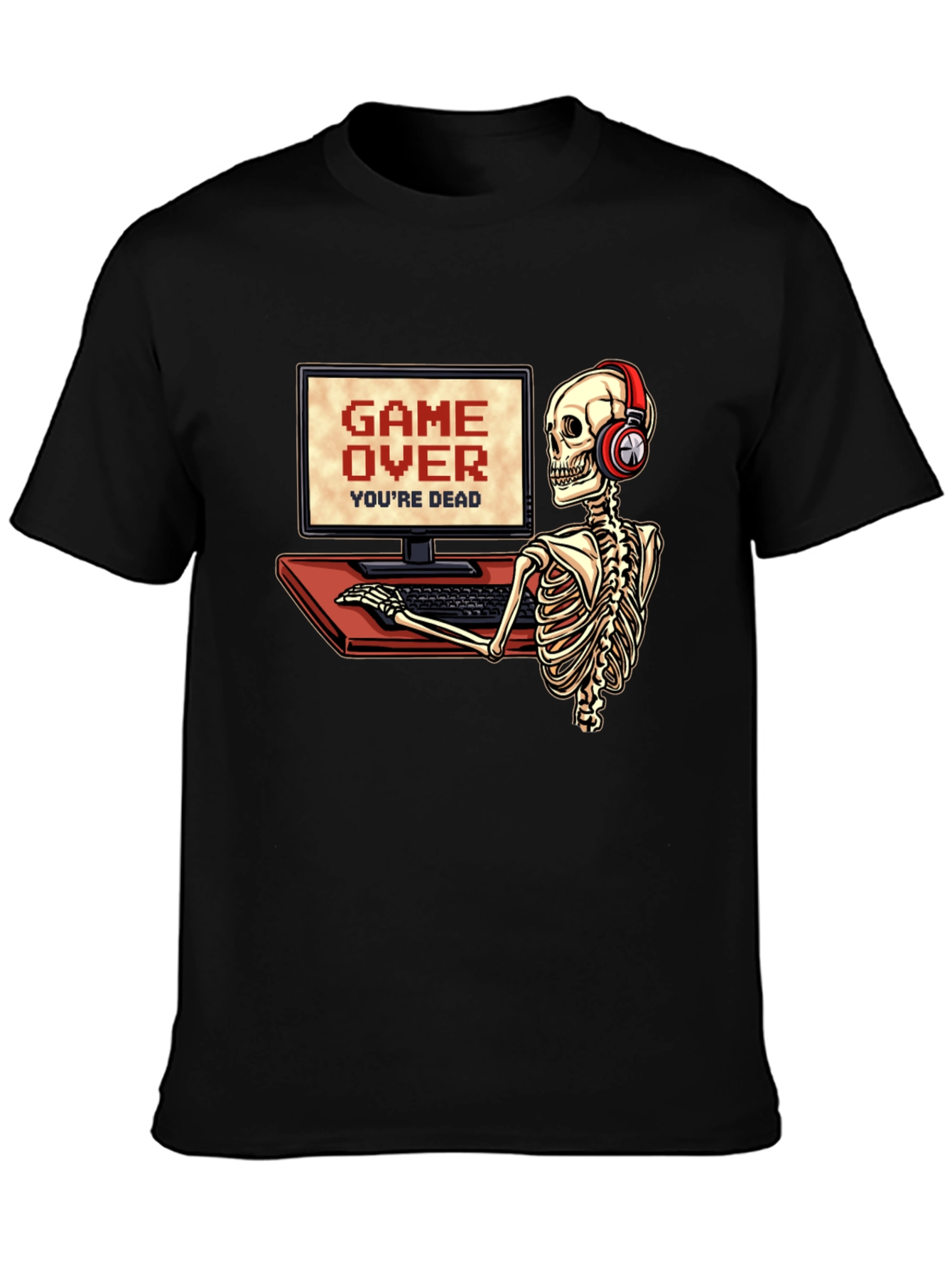 Game Over Skeleton Gamer T-Shirt