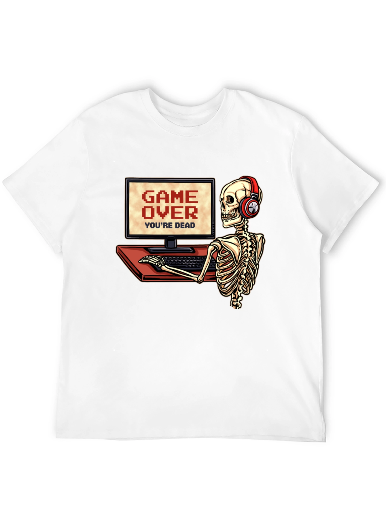 Game Over Skeleton Gamer T-Shirt