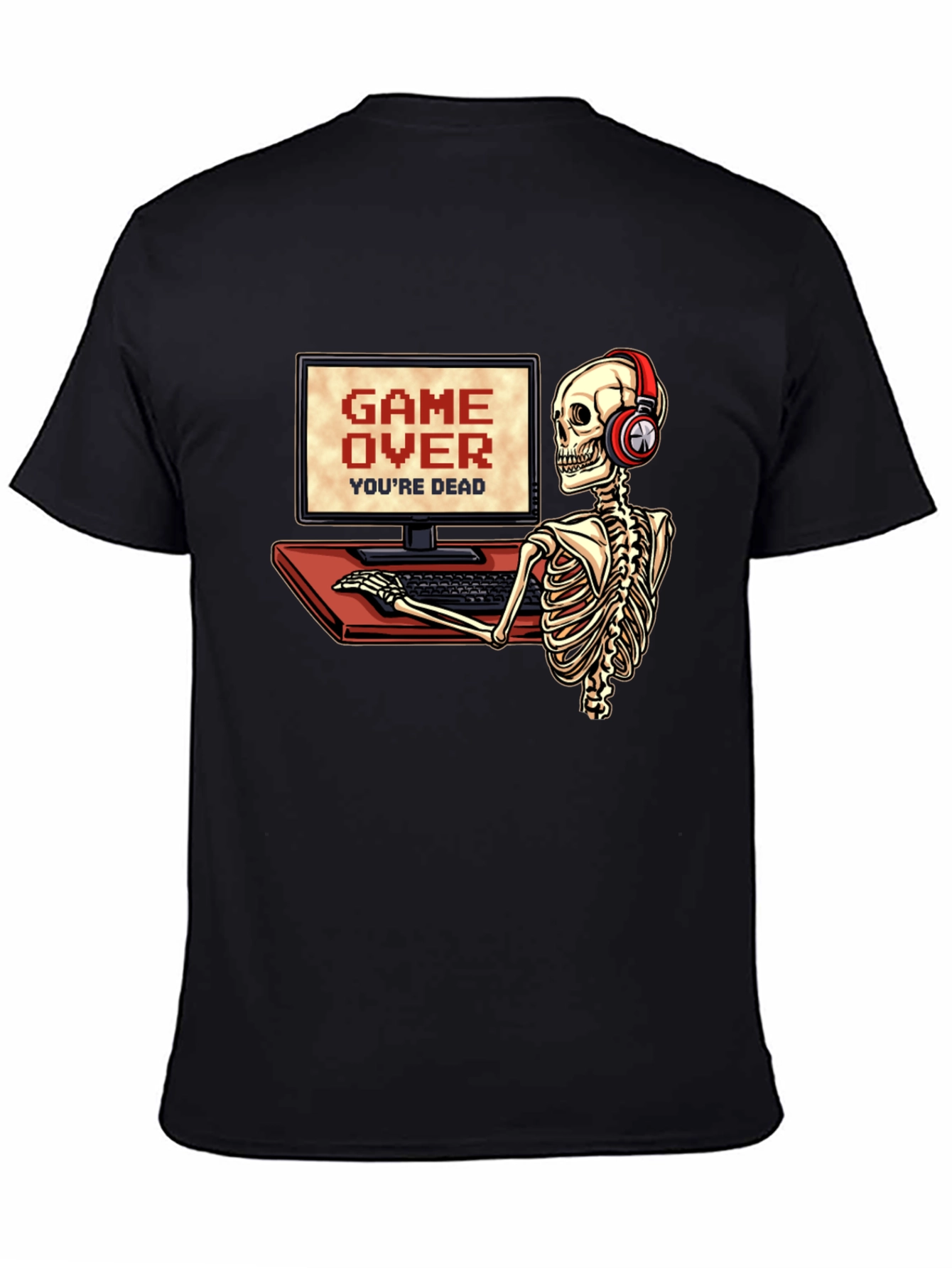 Game Over Skeleton Gamer T-Shirt