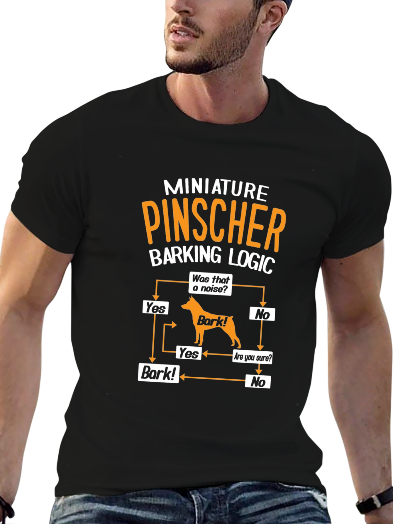 Miniature Pinscher Barking Logic Graphic Tee