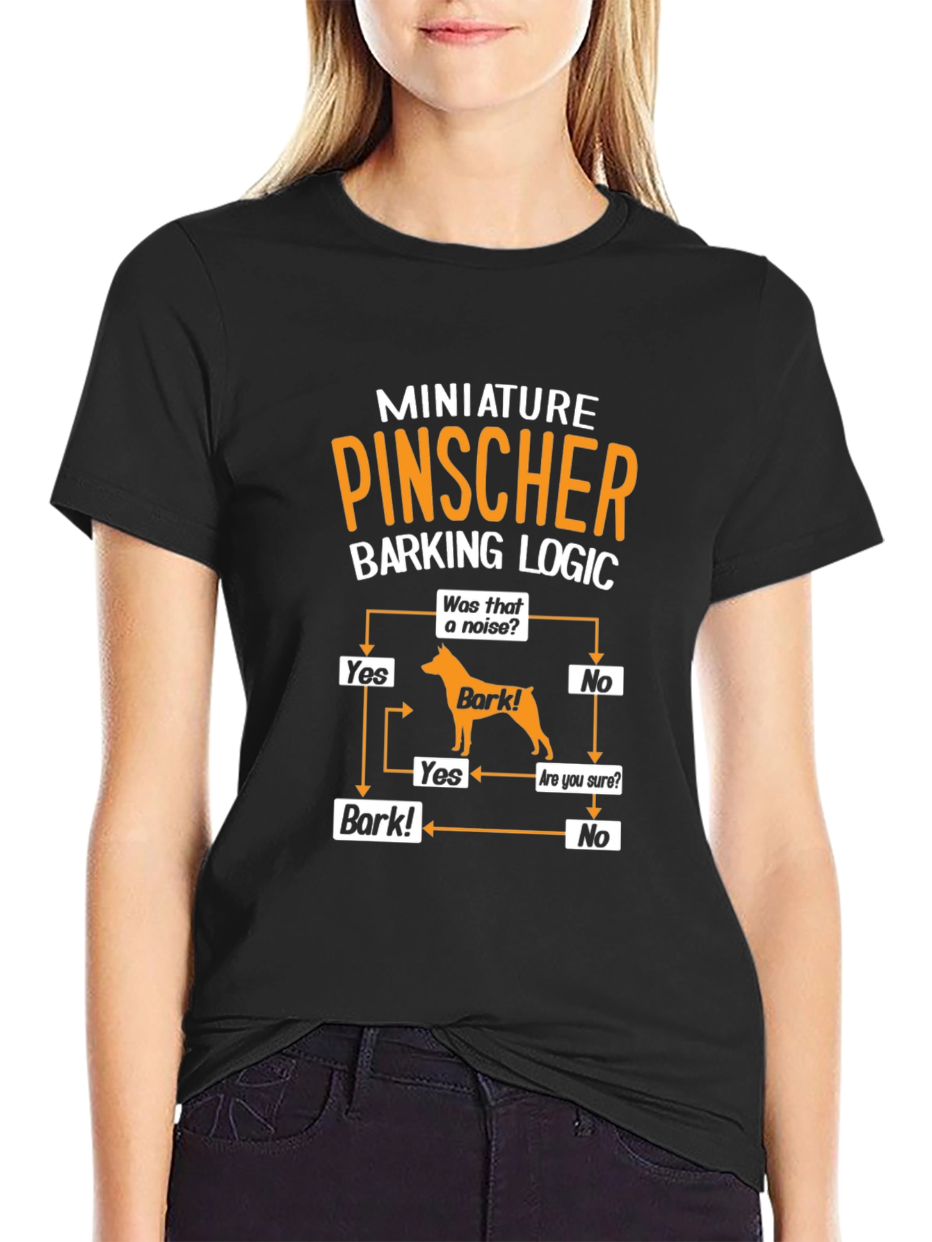 Miniature Pinscher Barking Logic Graphic Tee