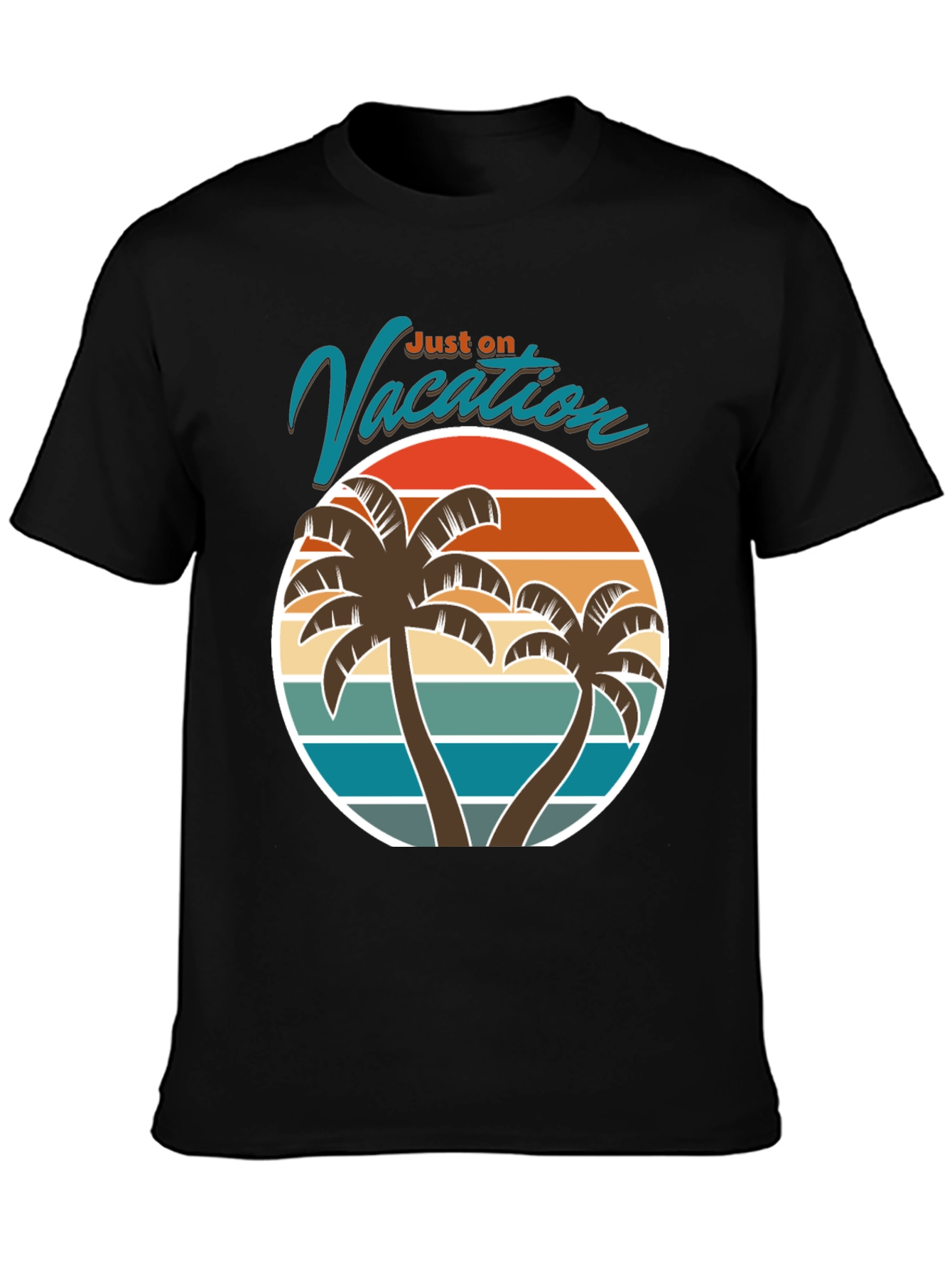 Just on Vacation T-Shirt - Tropical Palm Tree Design