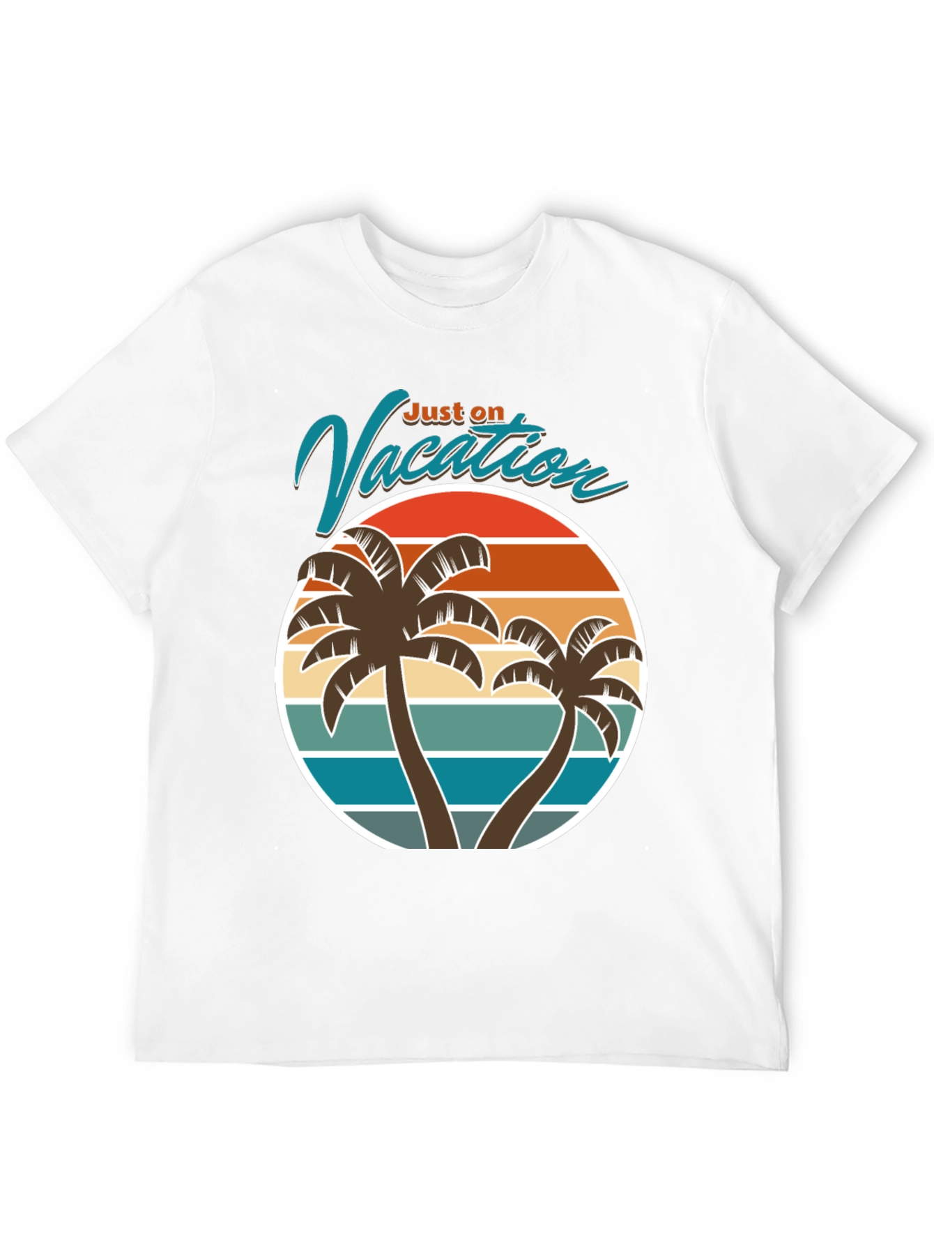 Just on Vacation T-Shirt - Tropical Palm Tree Design
