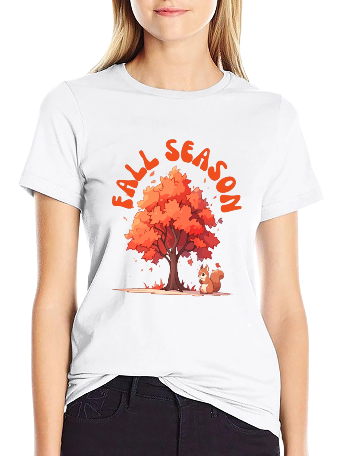 Fall Season Tree and Squirrel Graphic Tee