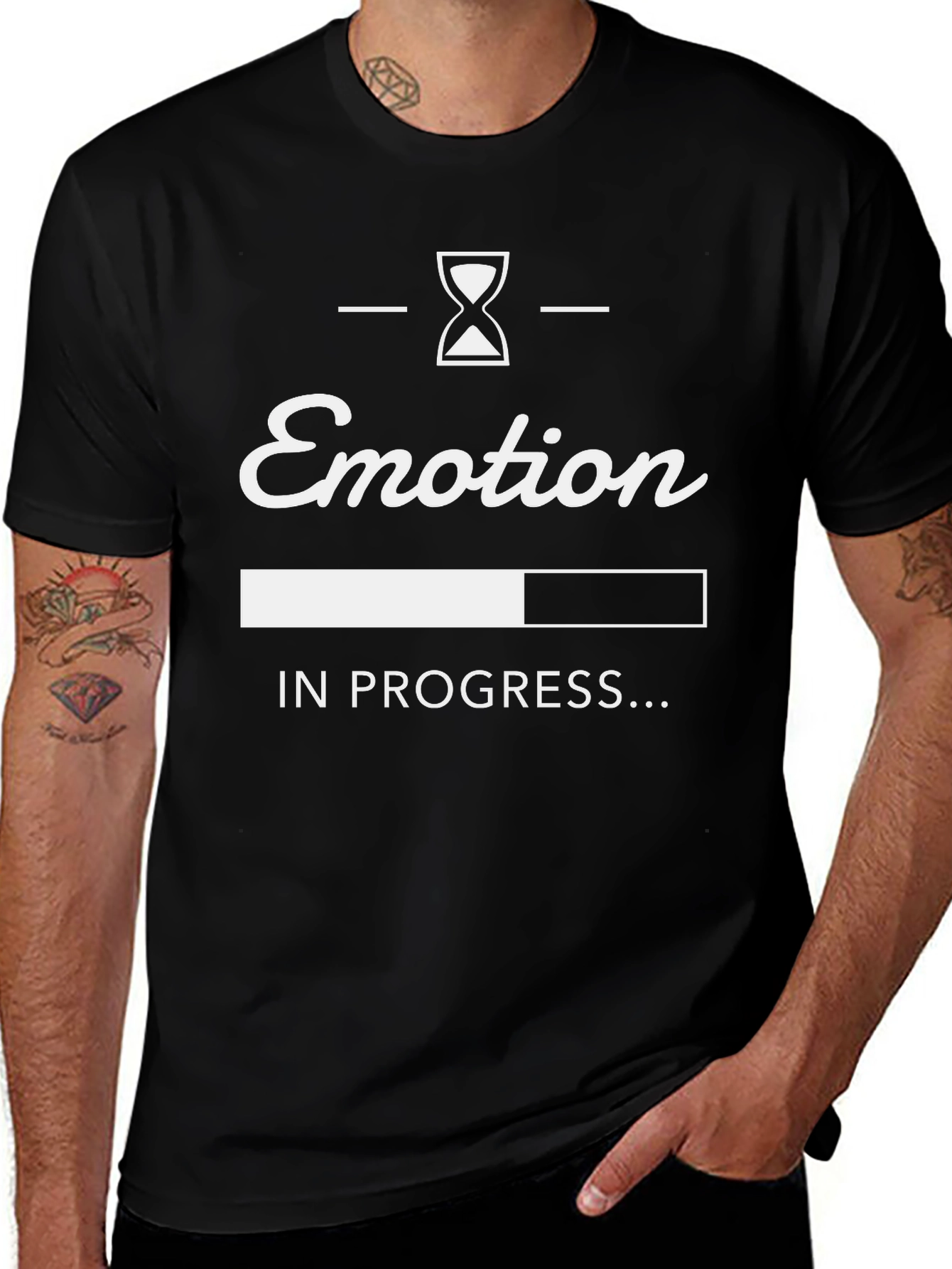 Emotion in Progress Mens Black Graphic Tee