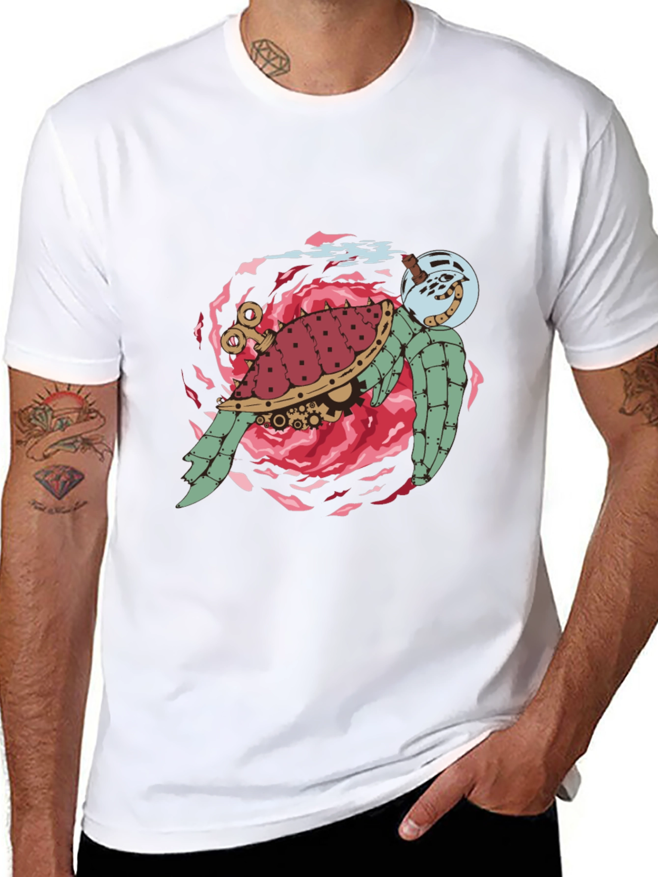 Steampunk Turtle Graphic T-Shirt - Unique Design