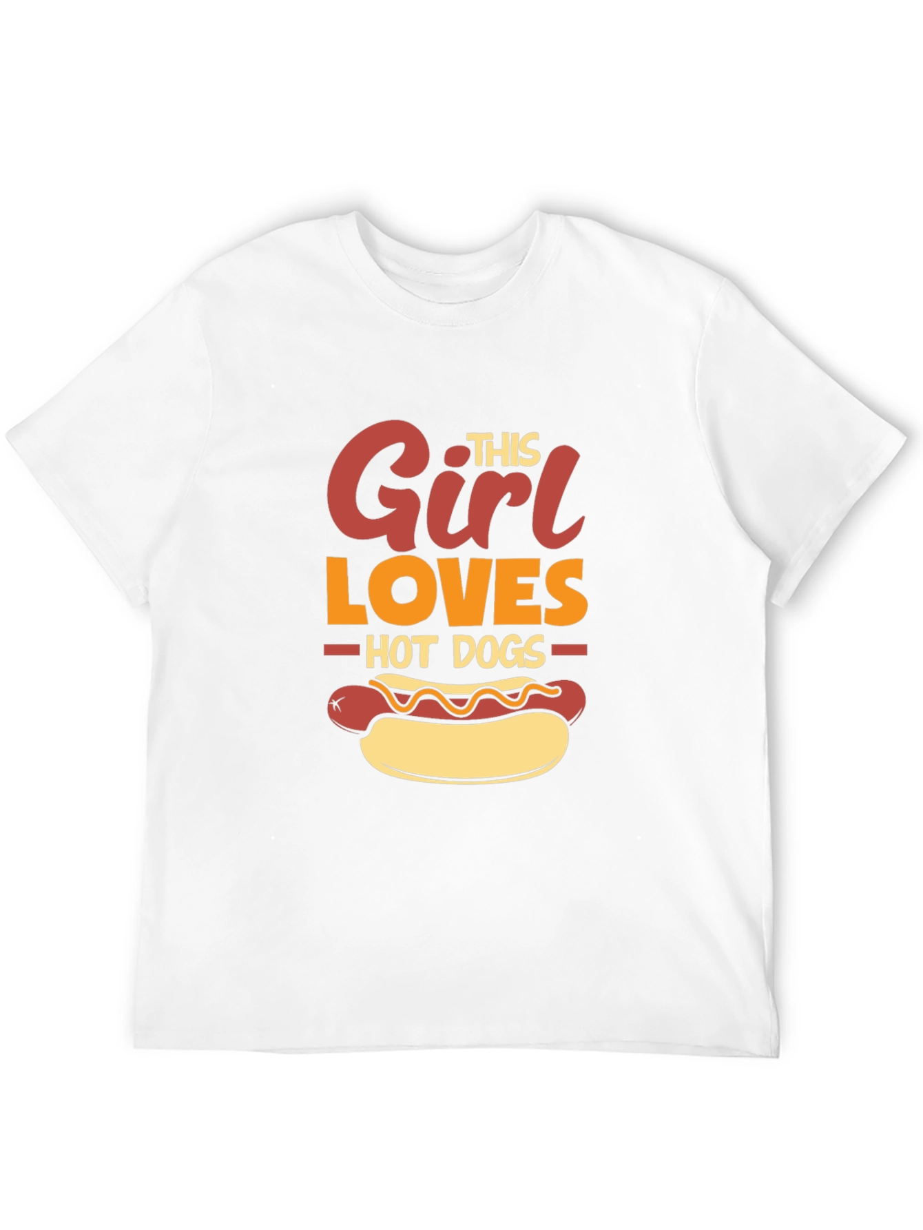 Girl Loves Hot Dogs Graphic Tee - Black T-Shirt