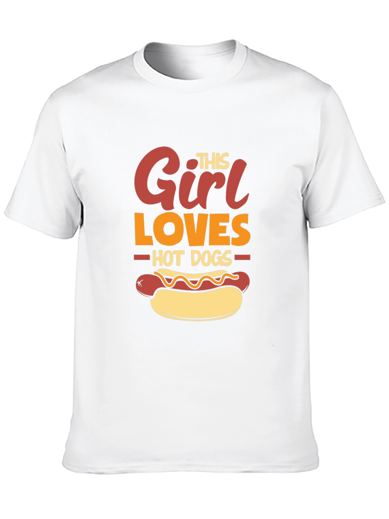 Girl Loves Hot Dogs Graphic Tee - Black T-Shirt