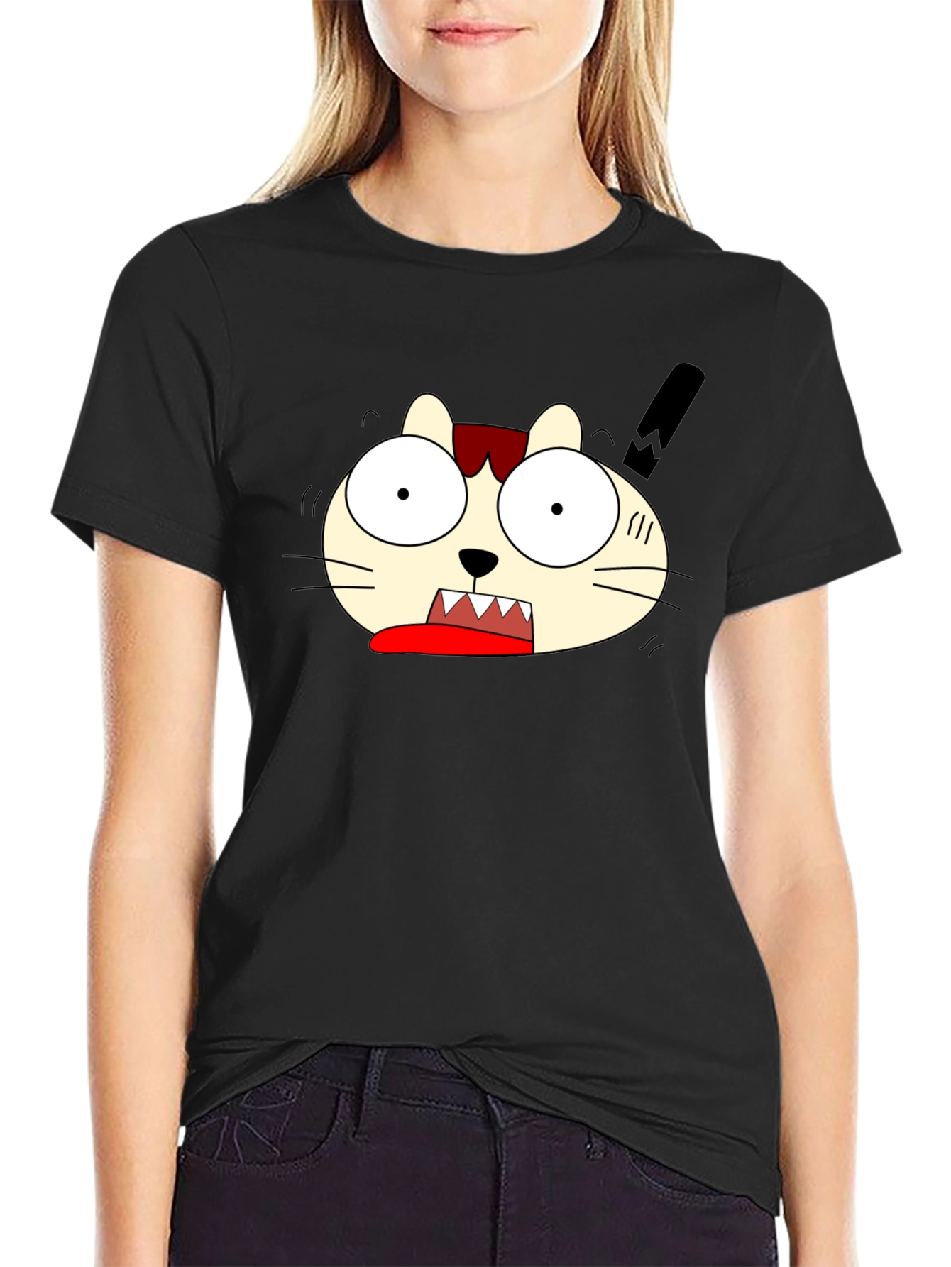 Funny Cat Graphic Tee - Black Unisex T-Shirt