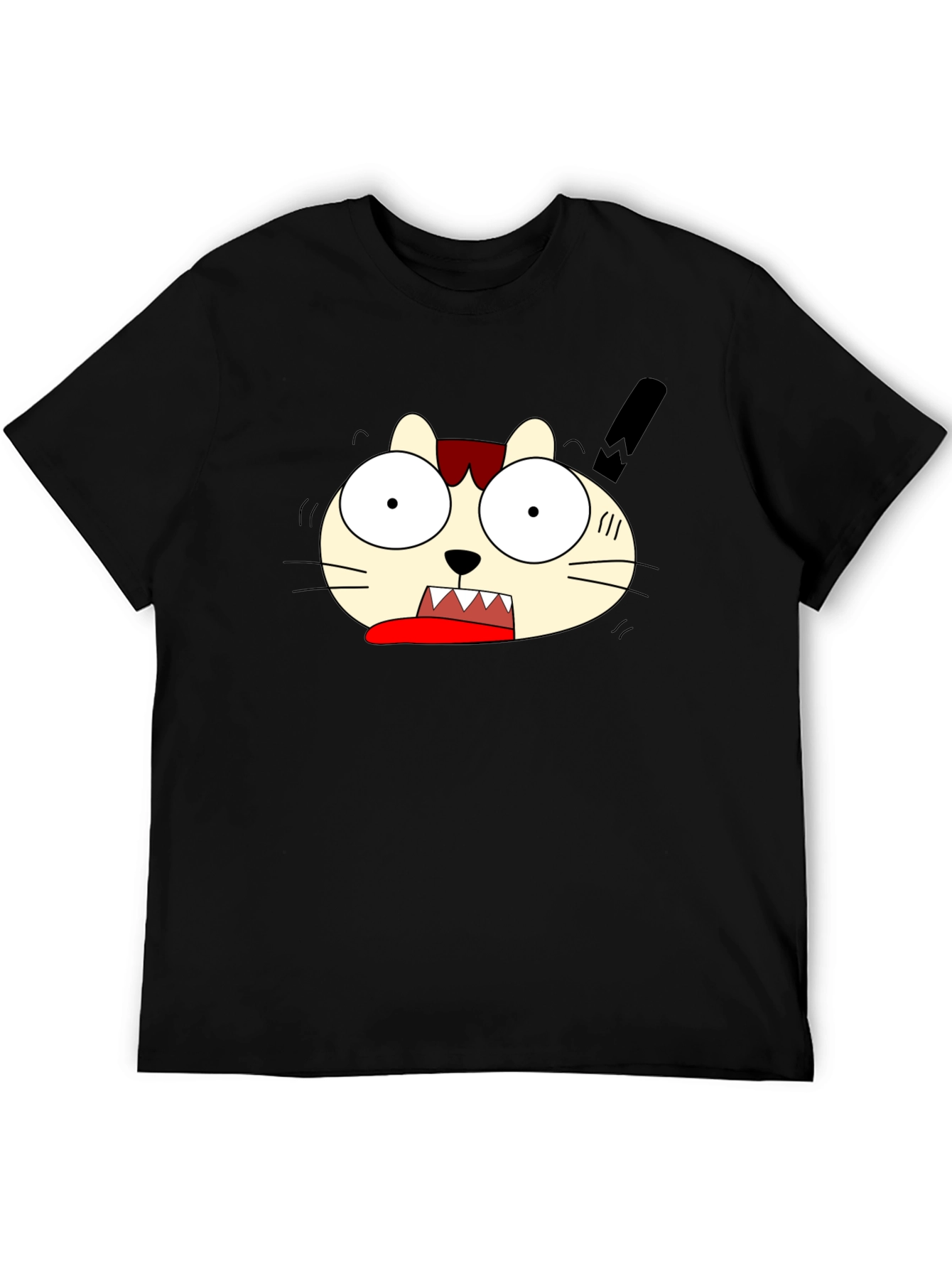 Funny Cat Graphic Tee - Black Unisex T-Shirt
