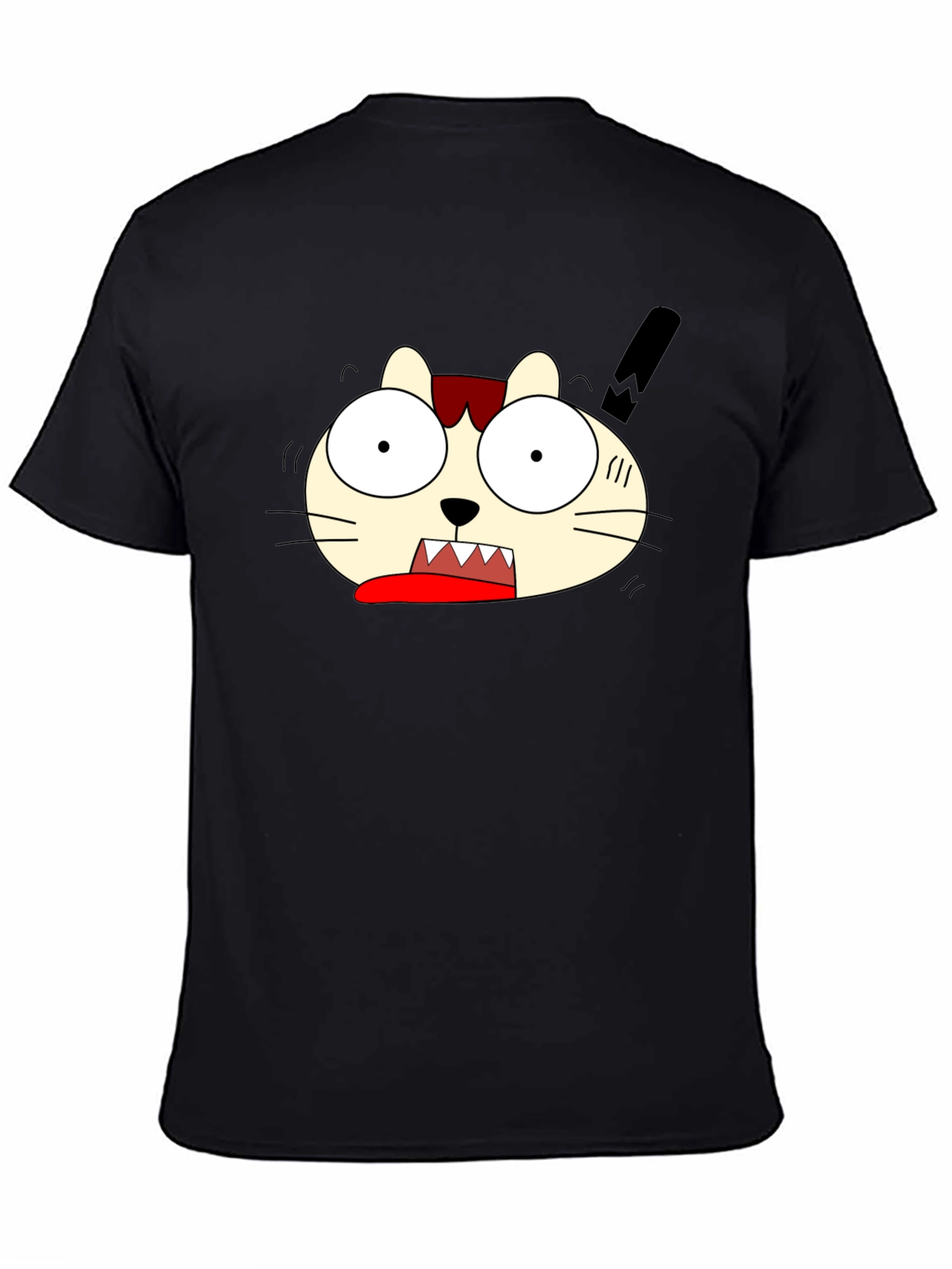 Funny Cat Graphic Tee - Black Unisex T-Shirt