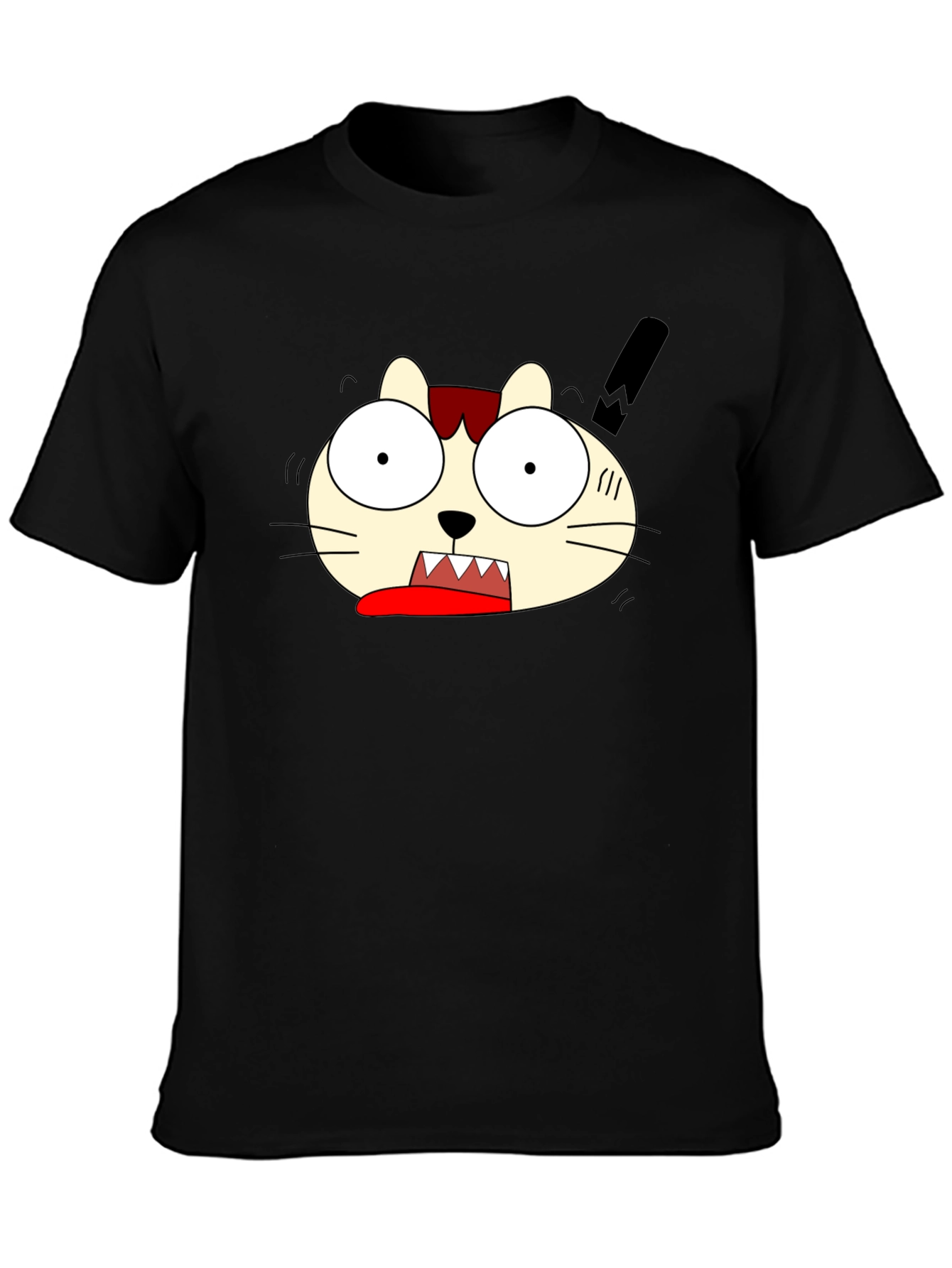 Funny Cat Graphic Tee - Black Unisex T-Shirt