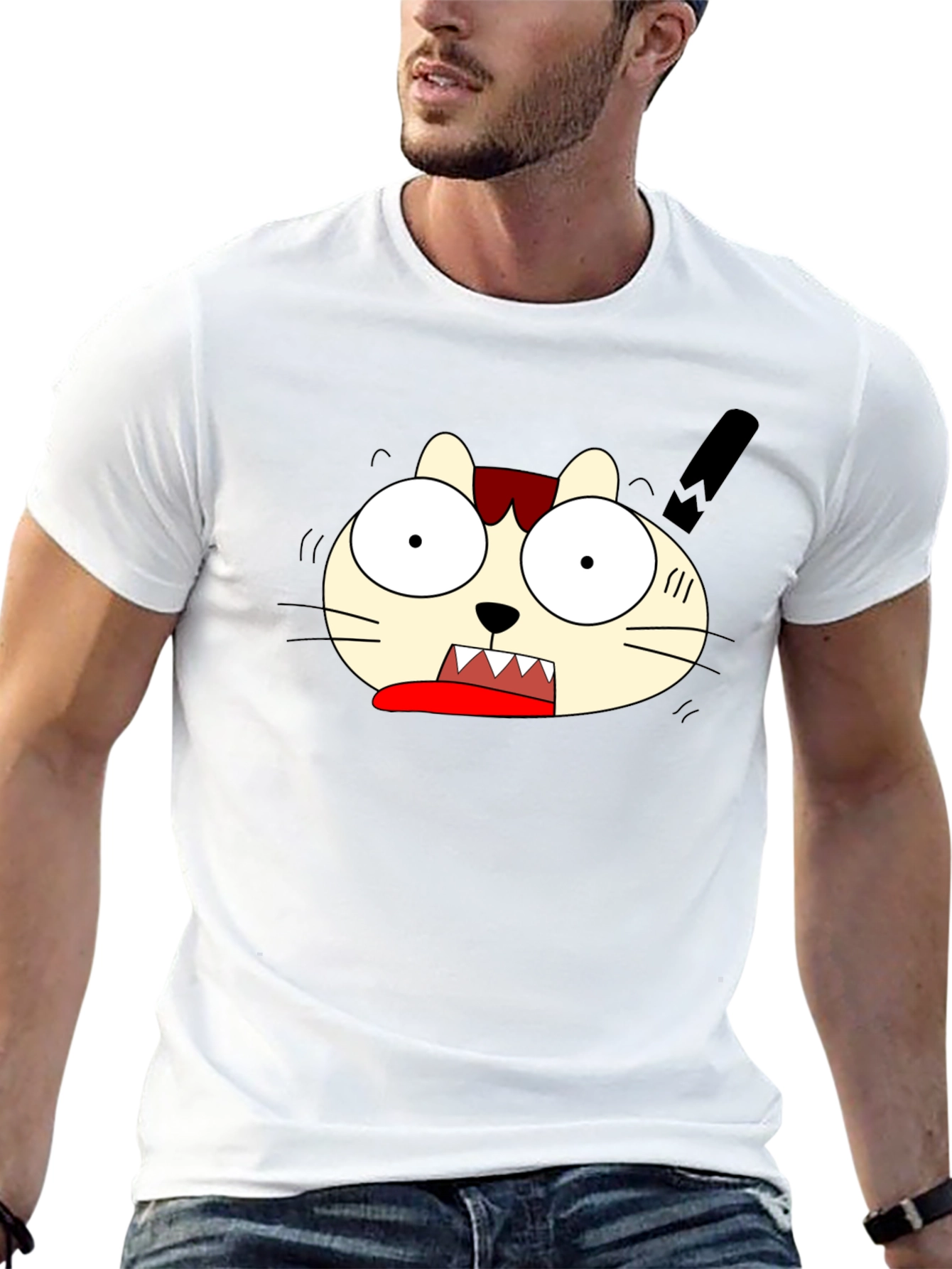 Funny Cat Graphic Tee - Black Unisex T-Shirt
