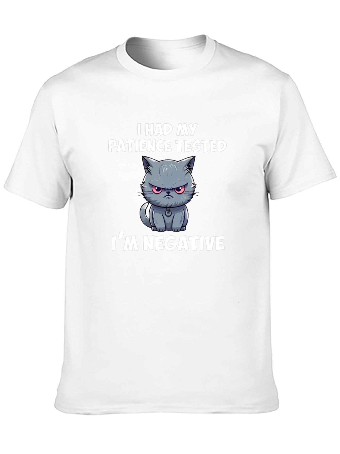 Funny Cat Patience Tested Mens T-Shirt