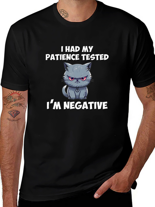 Funny Cat Patience Tested Mens T-Shirt