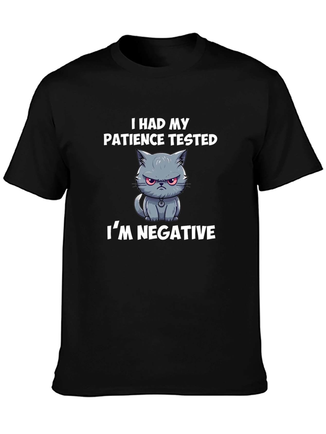 Funny Cat Patience Tested Mens T-Shirt